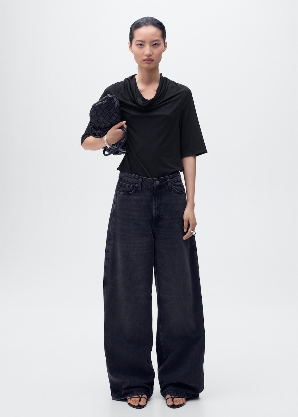 Mango Draped neck top