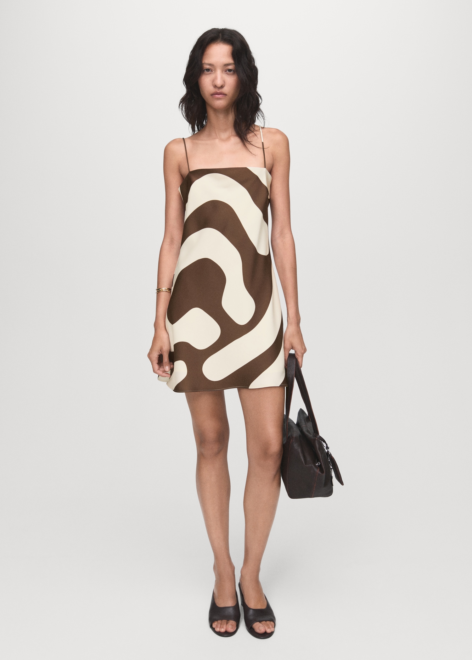 Printed satin dress - General plane