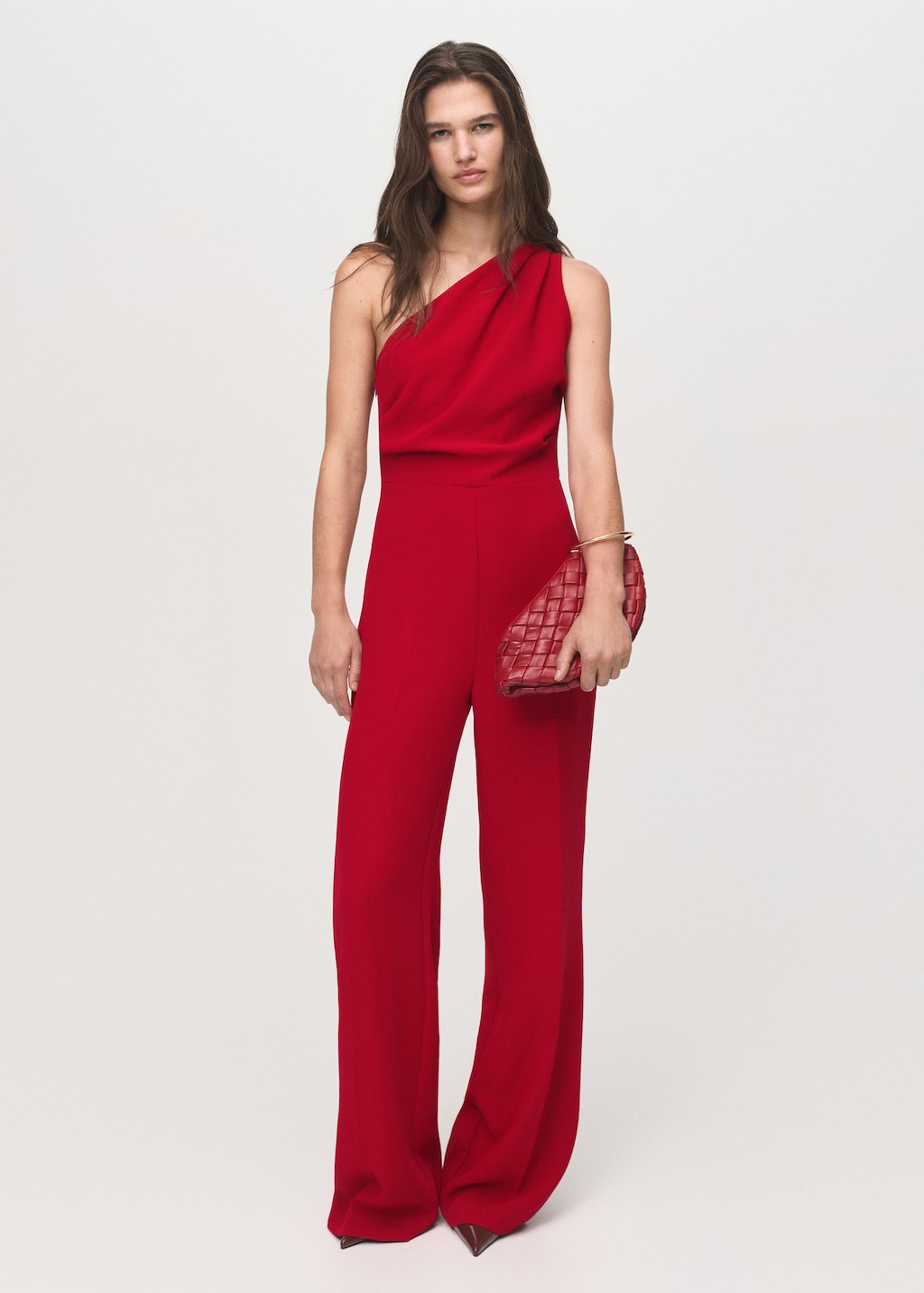 Mango Long asymmetrical draped jumpsuit