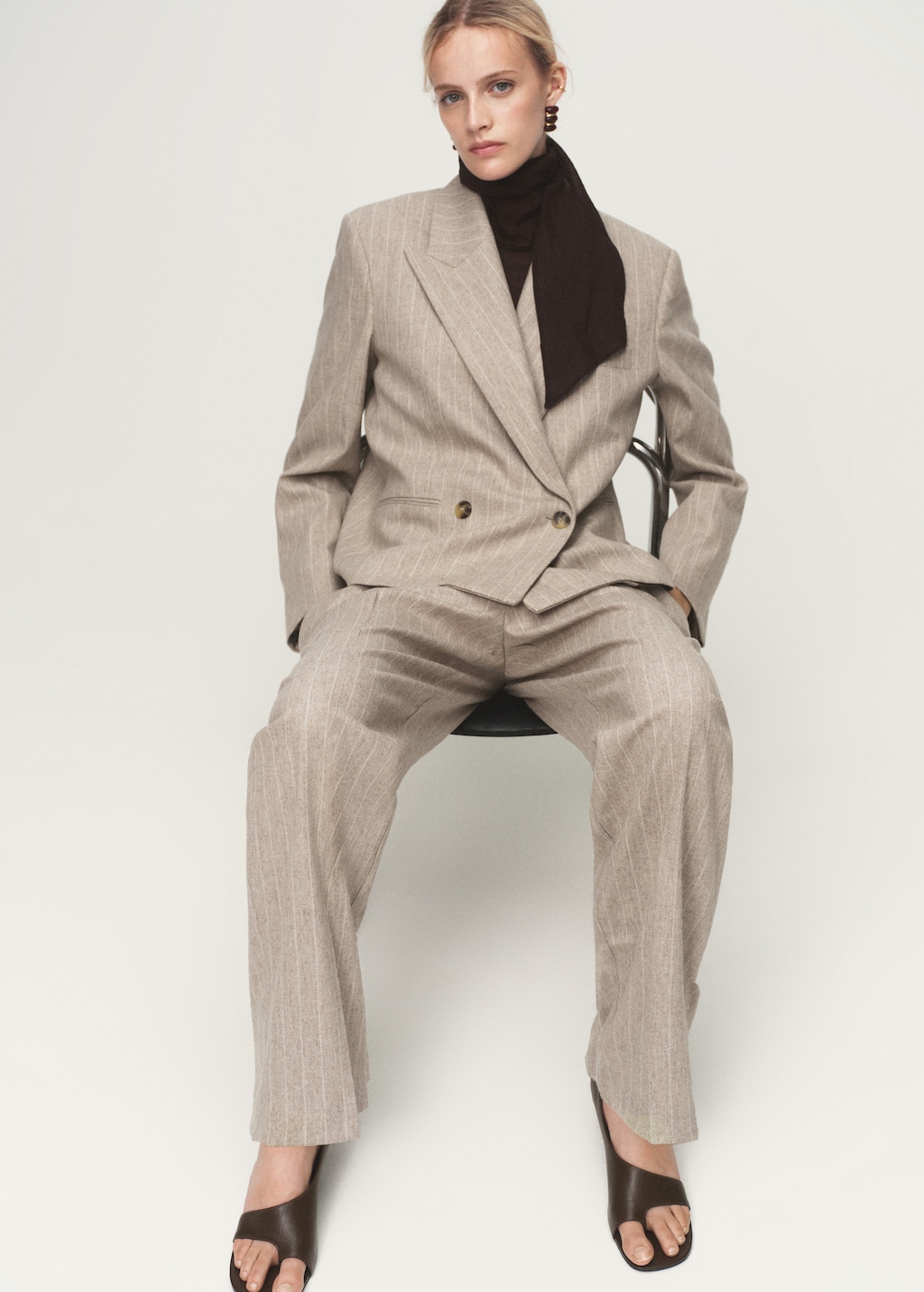 Asymmetric leather sandals