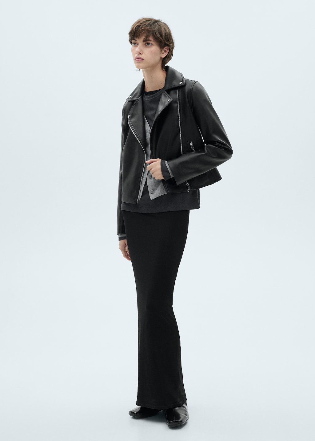 Faux-effect biker jacket