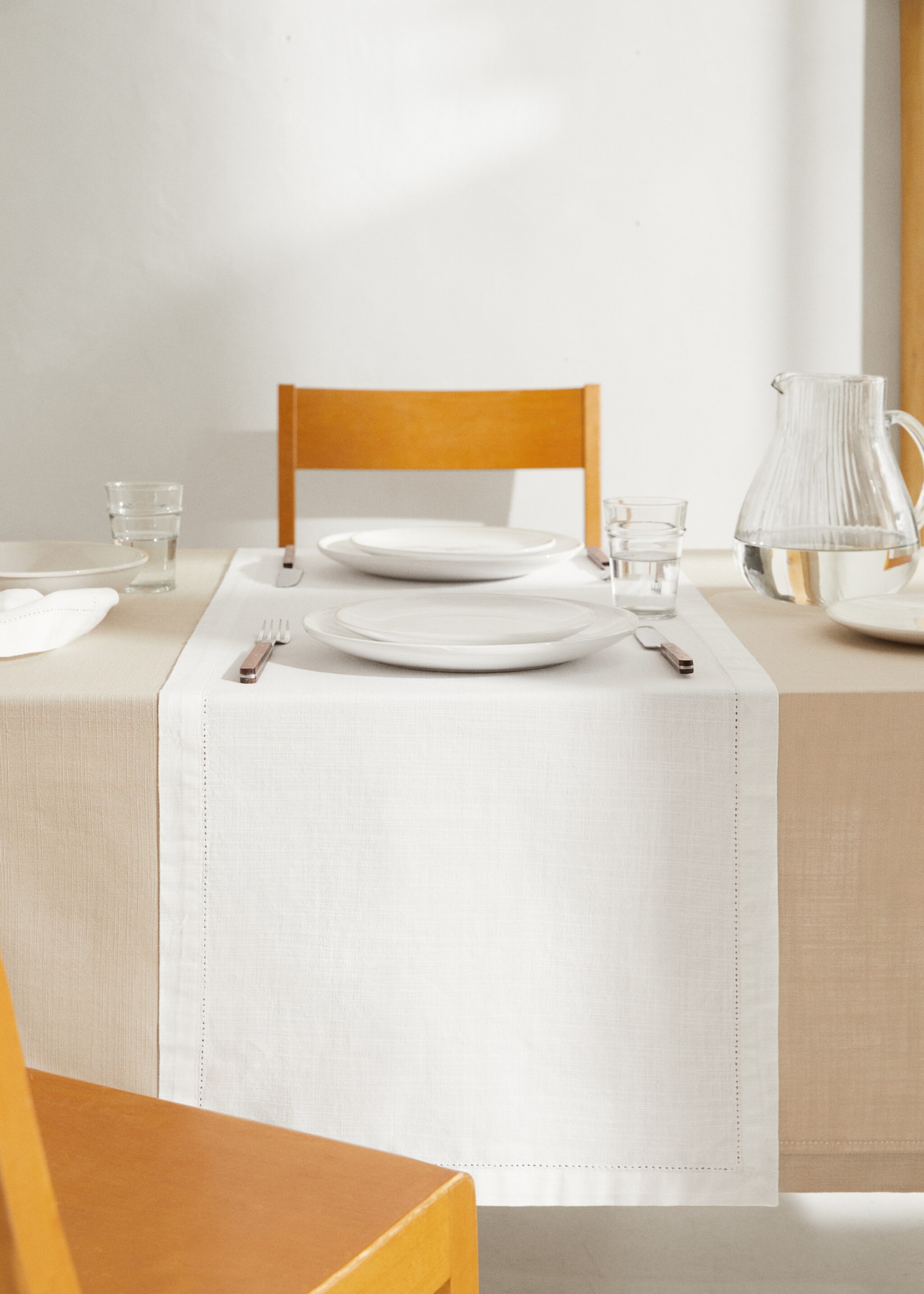 Chemin de table en coton détail effilé - Plan général
