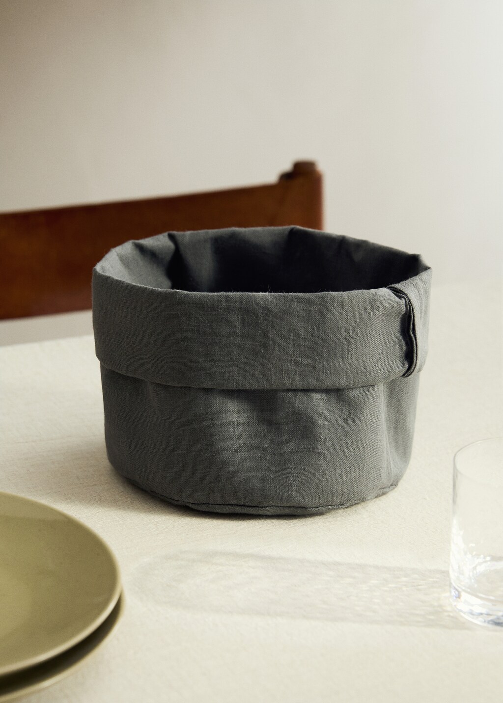 100% linen bread basket
