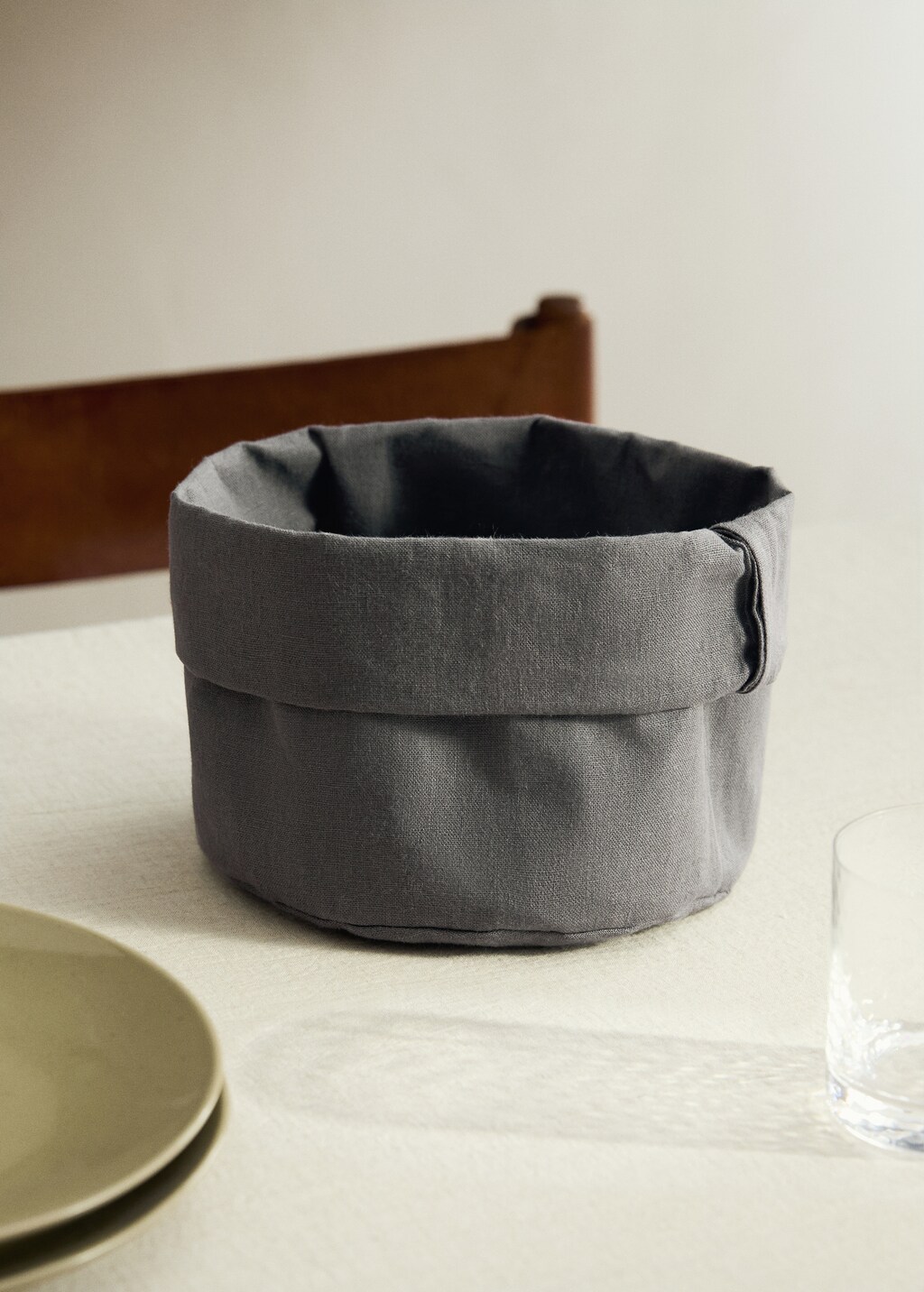 100% linen bread basket