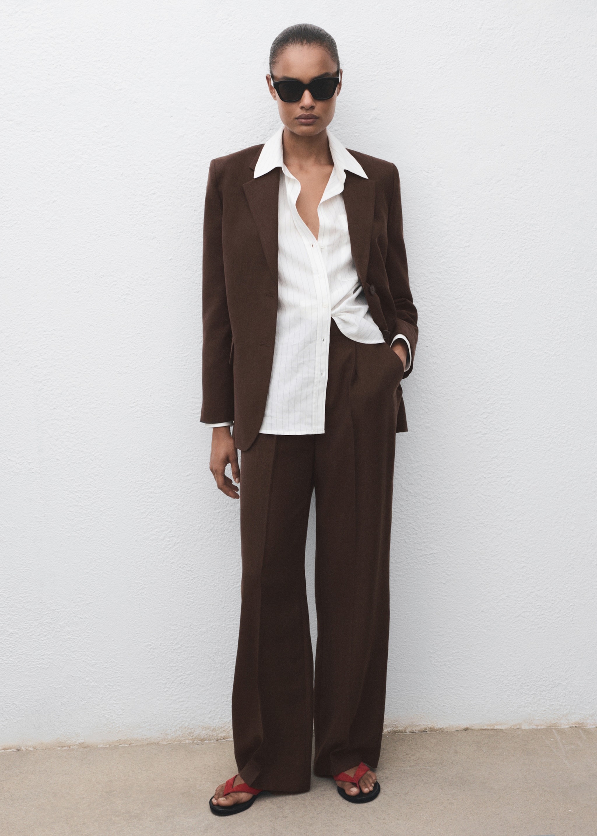 Straight lyocell suit trousers - General plane