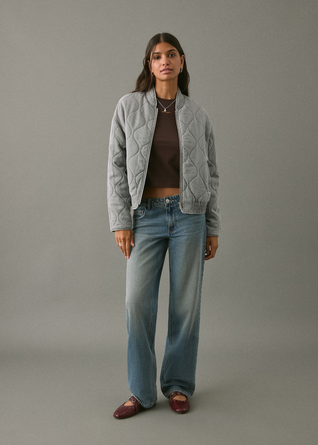 Quilted denim jacket