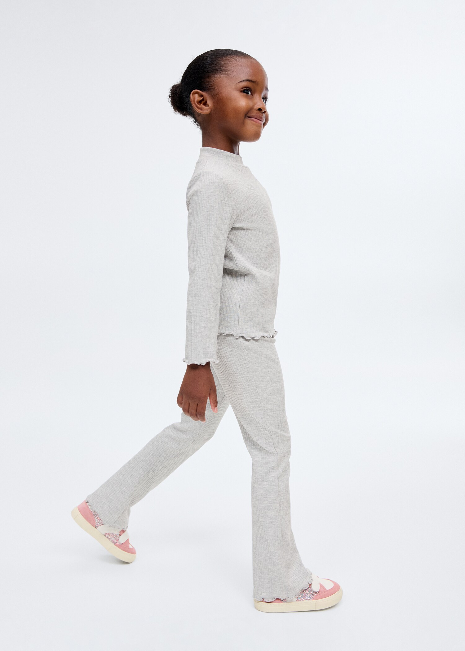 Ribbed flared leggings - General plane