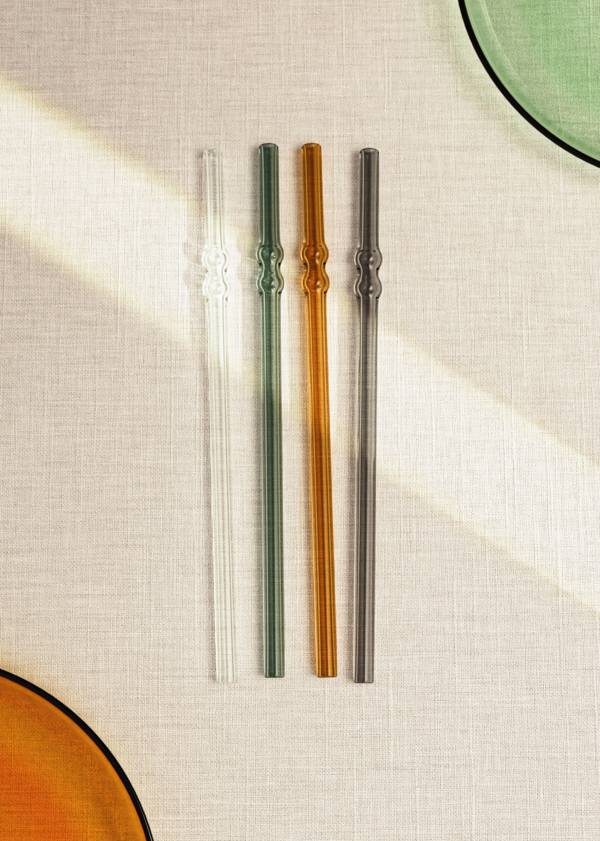 Set of large multicolour borosilicate drinking straws - General plane, Medium Grey. Ref: 17064443-00.