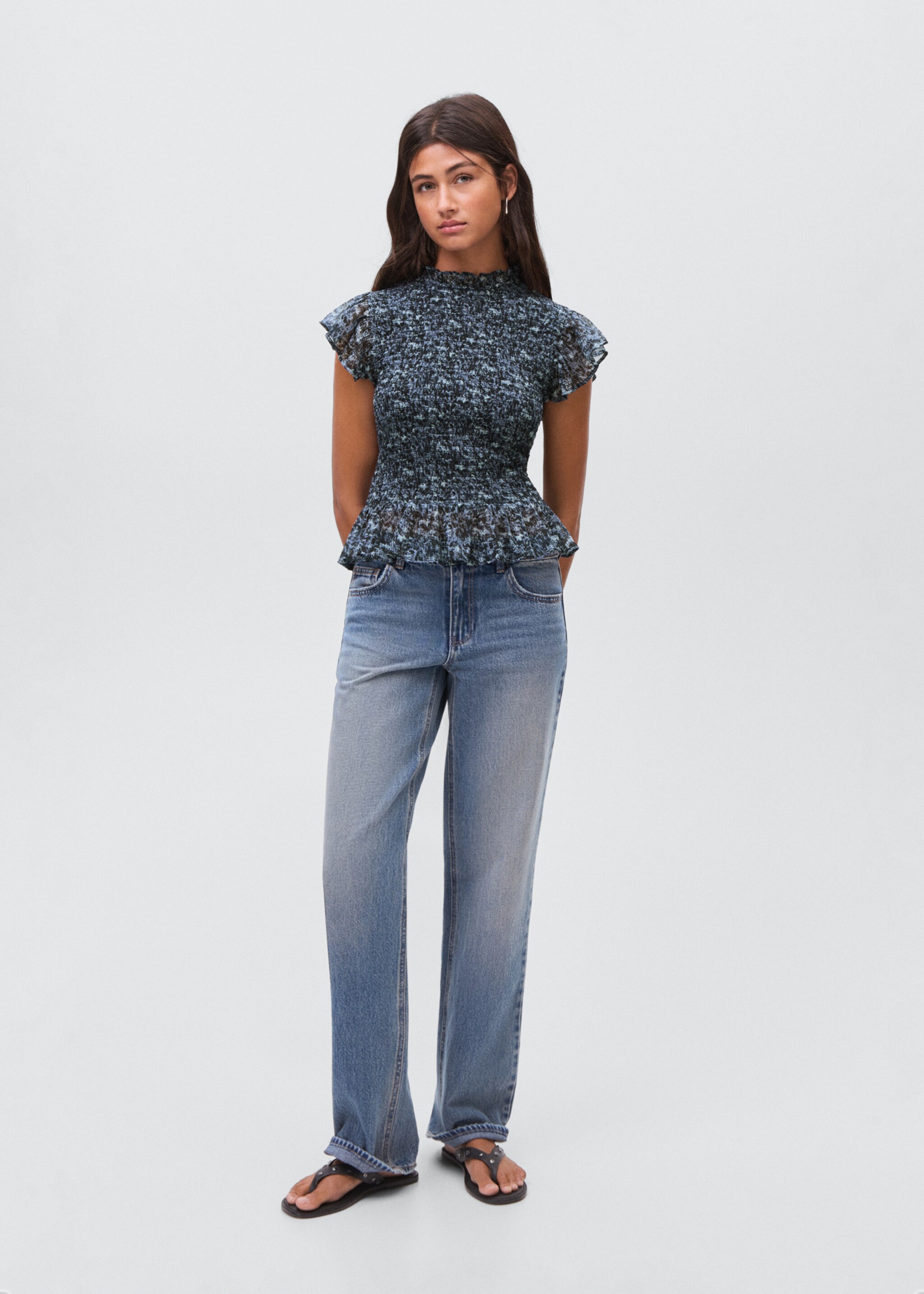 Ruffles printed blouse - General plane