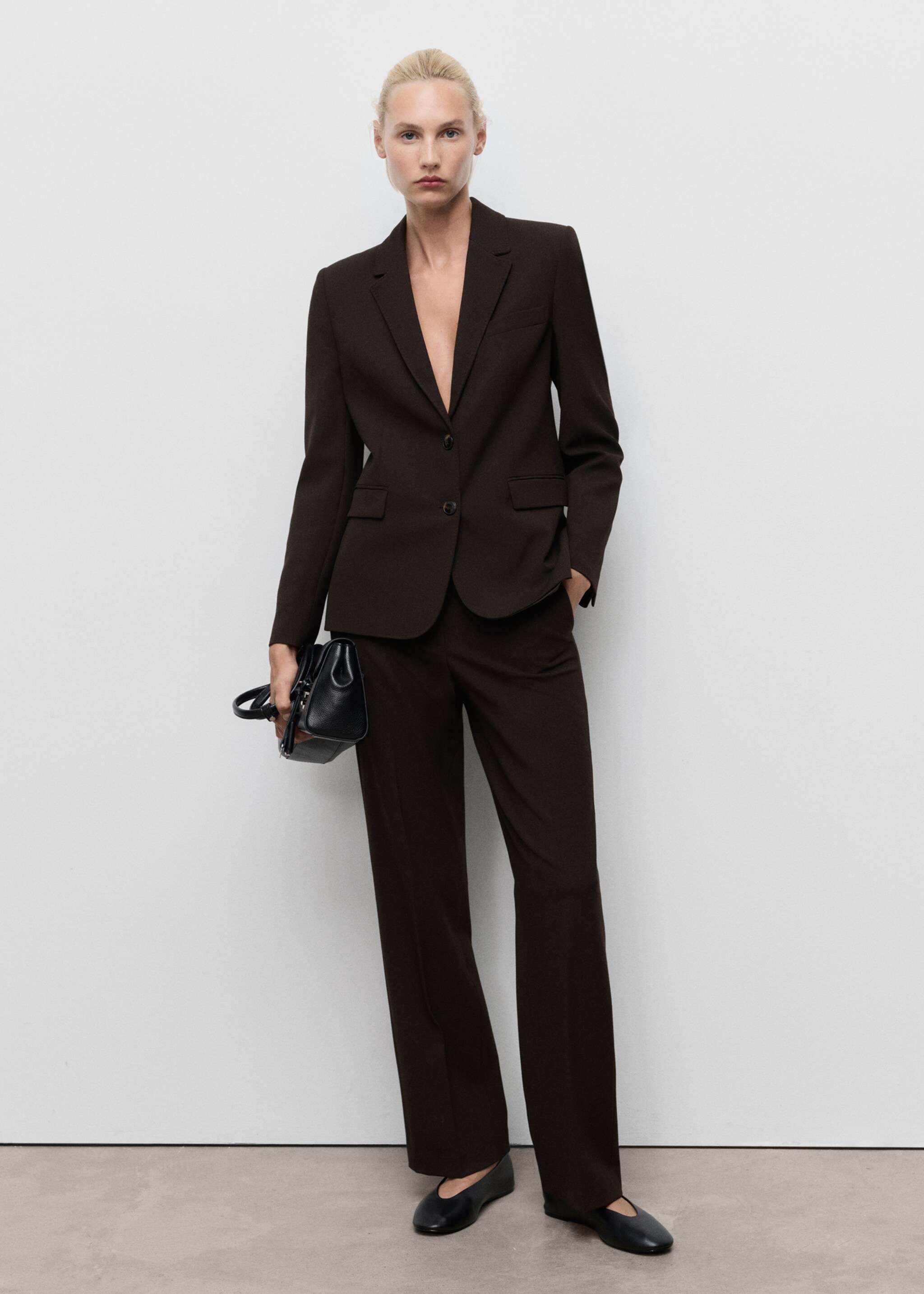 Straight-fit suit jacket - General plane, Chocolate. Ref: 17064786-00.