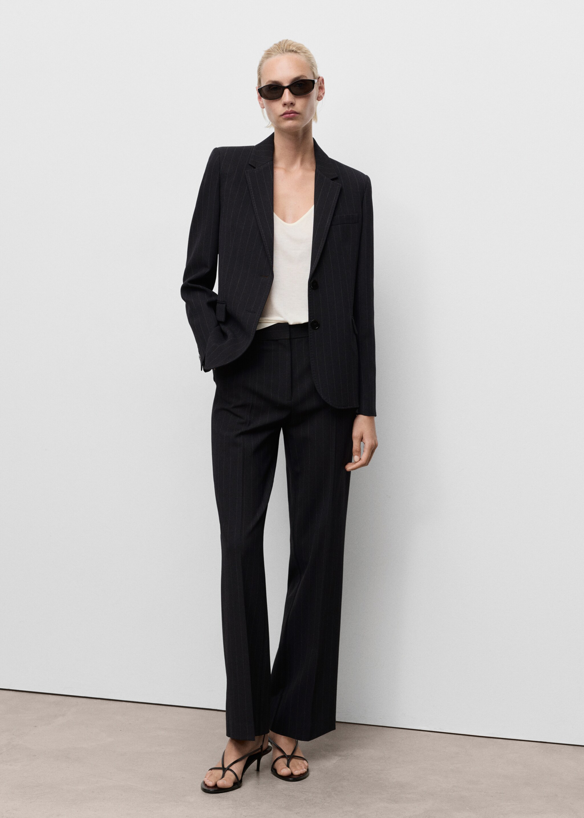 Straight-fit suit jacket - General plane, Navy. Ref: 17064786-00.