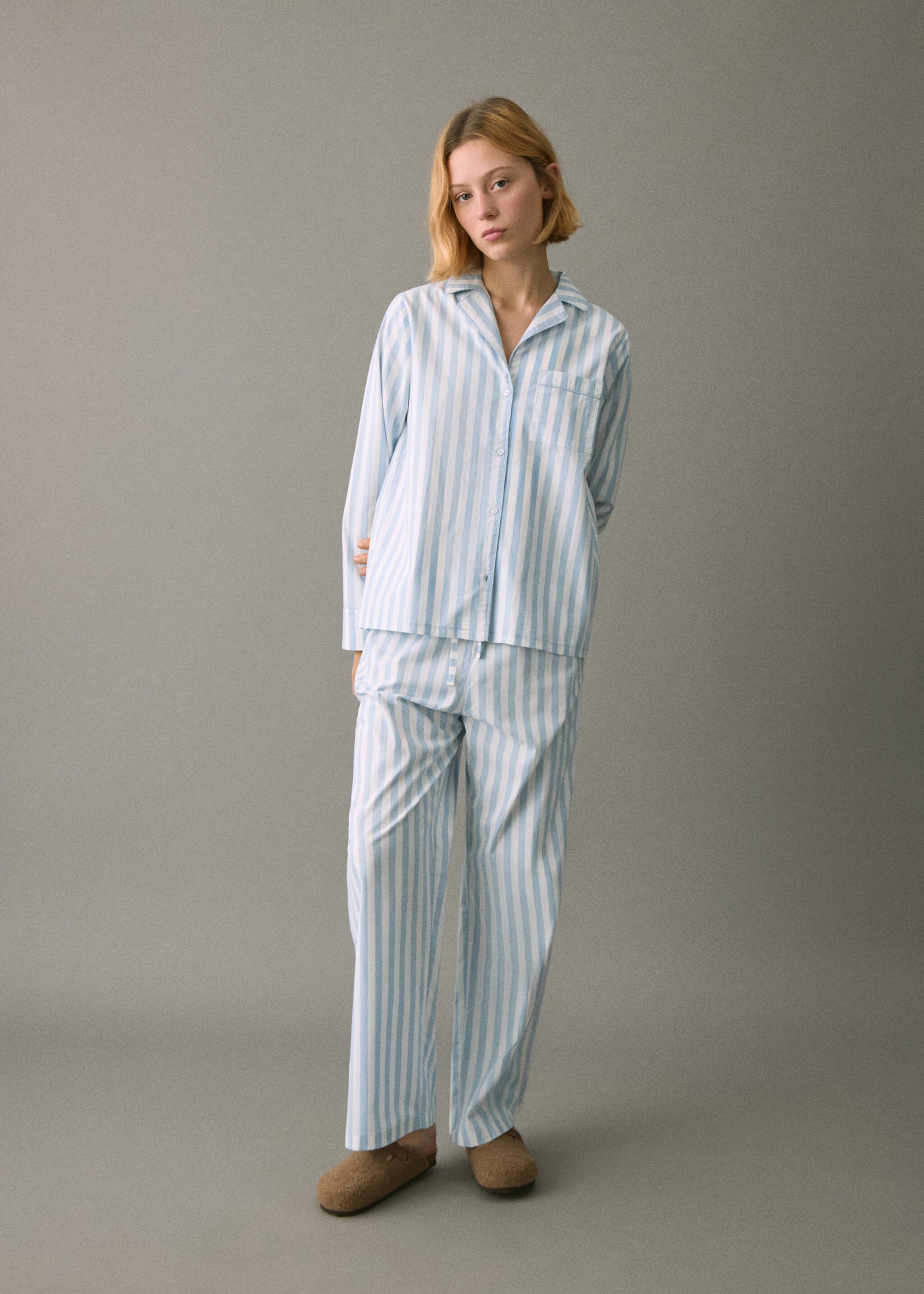 Striped long pyjamas - General plane, Sky Blue. Ref: 17064787-00.