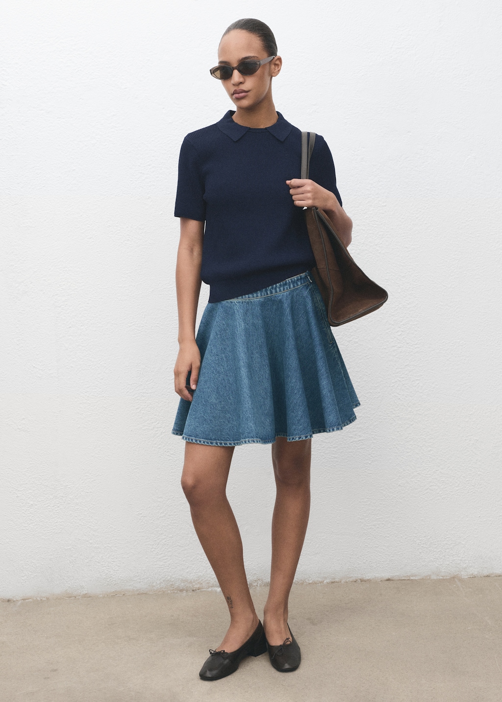 Short denim skirt