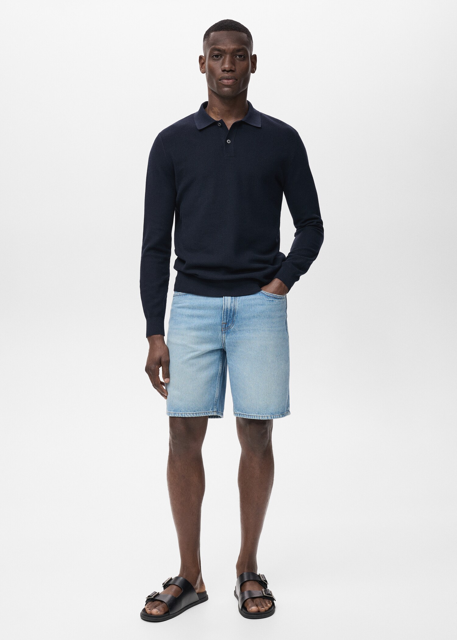 Pullover polo cotone microtexture - Piano generale