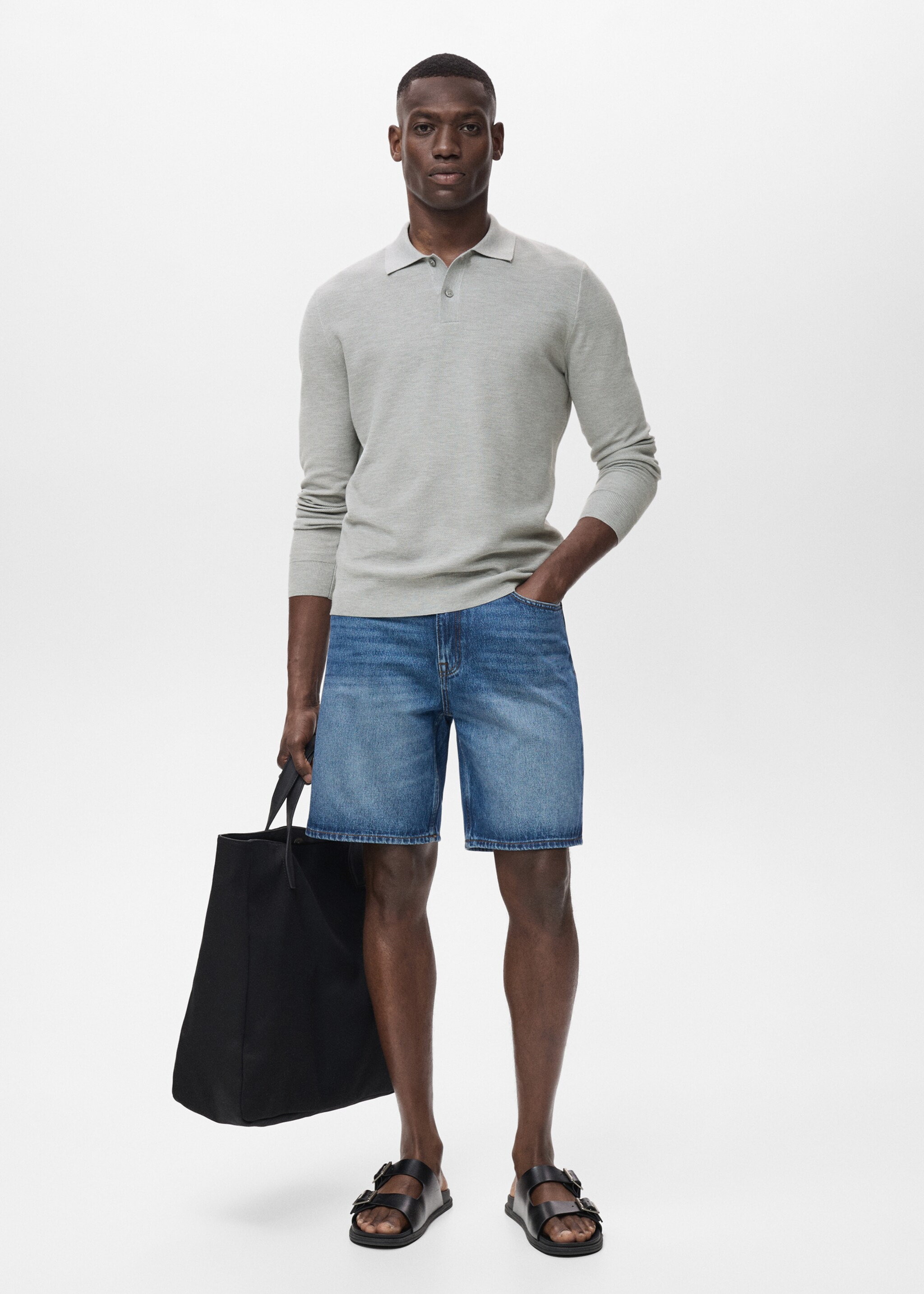 Pullover polo cotone microtexture - Piano generale