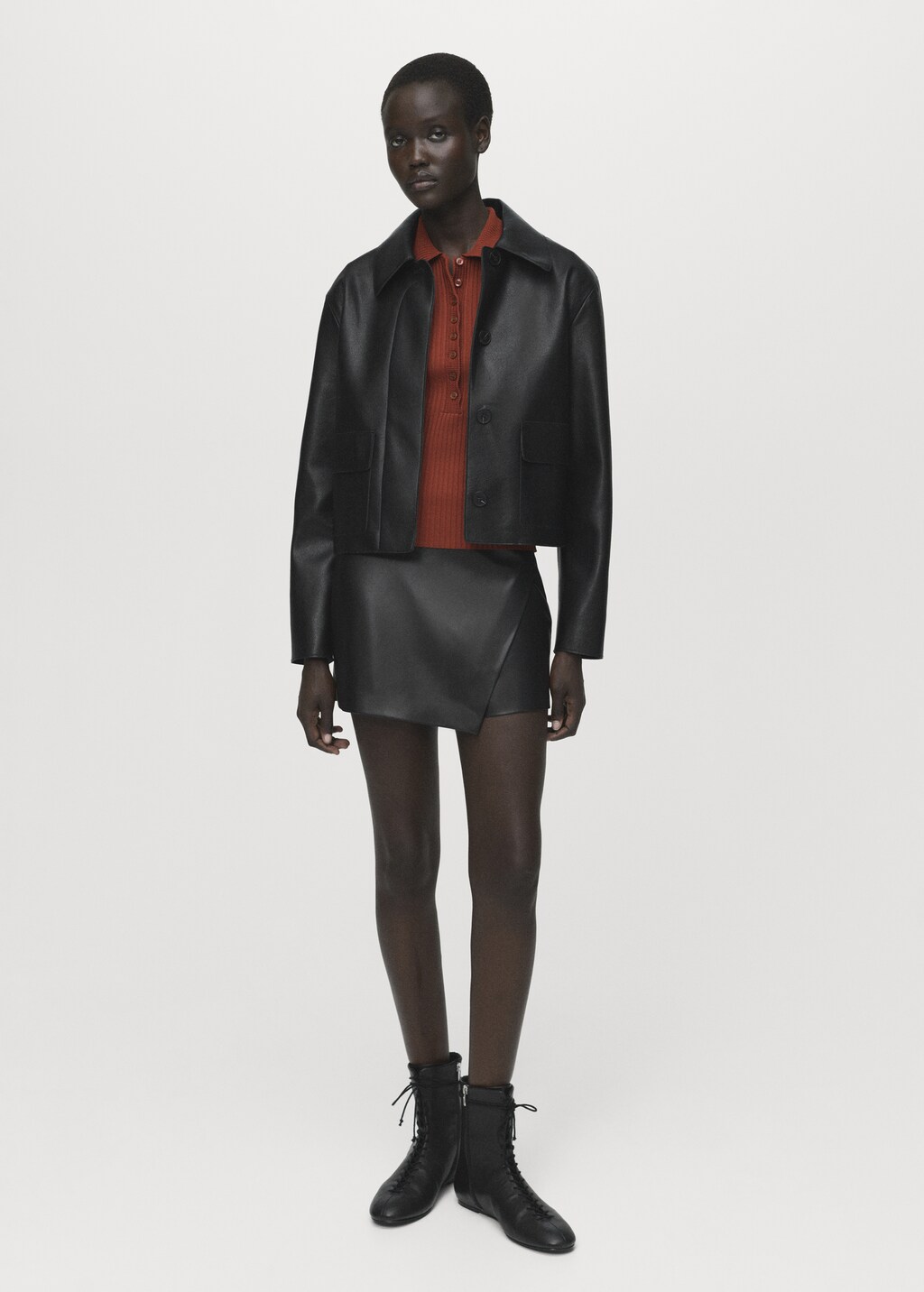 Faux-leather culottes