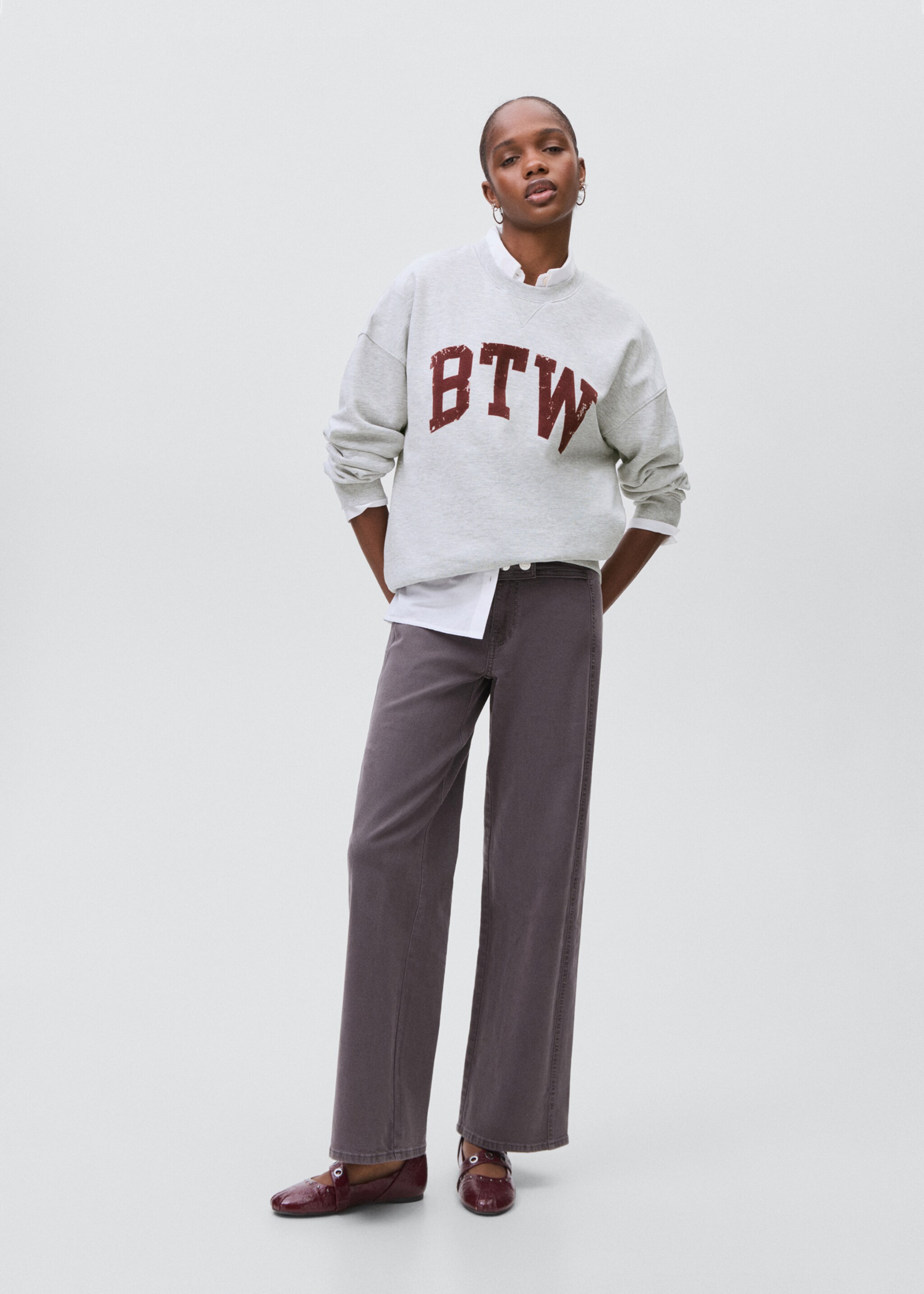 Printed cotton sweatshirt - General plane, Light Heather Grey. Ref: 17065793-00.