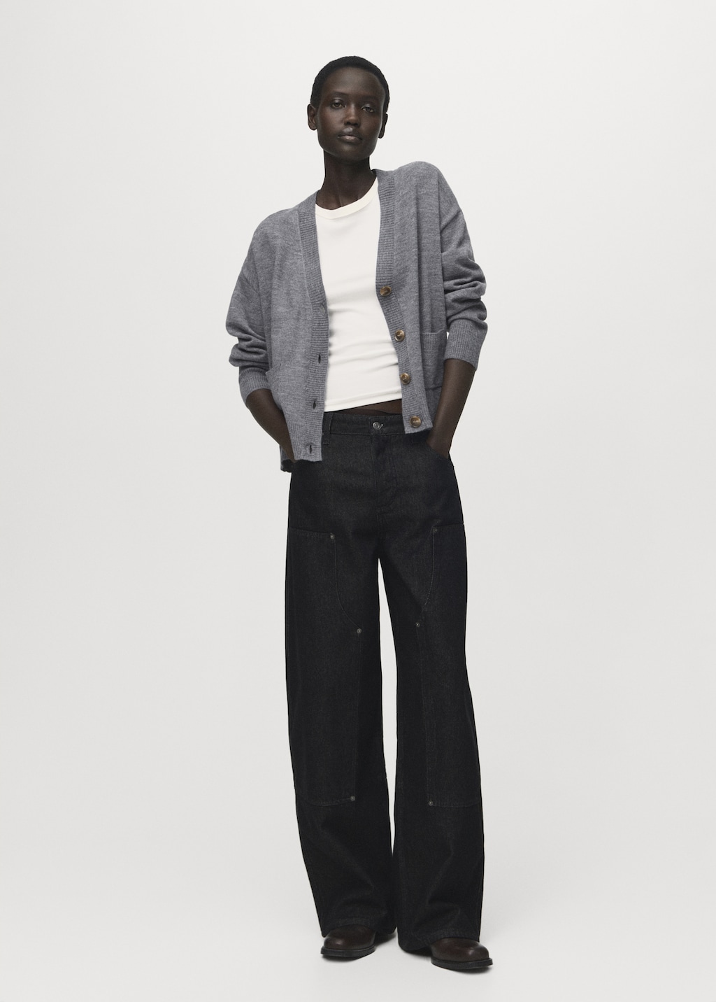 Mango V-neck cardigan with pockets