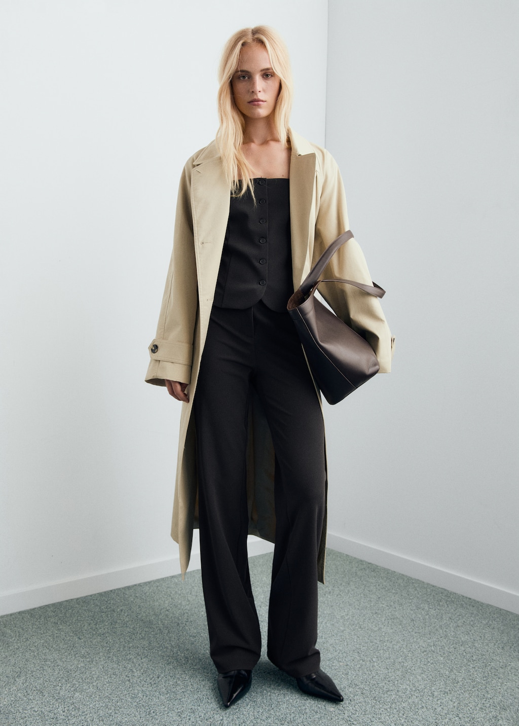 Seamless straight-leg suit pants