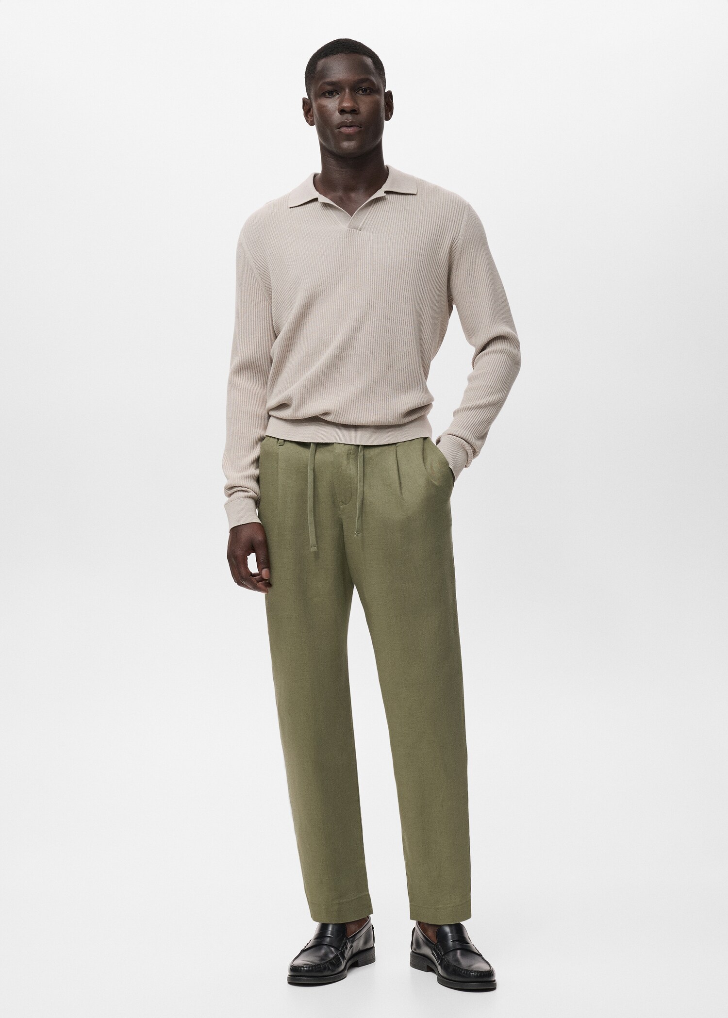 Παντελόνι slim fit λινό κορδόνι - Γενικό πλάνο