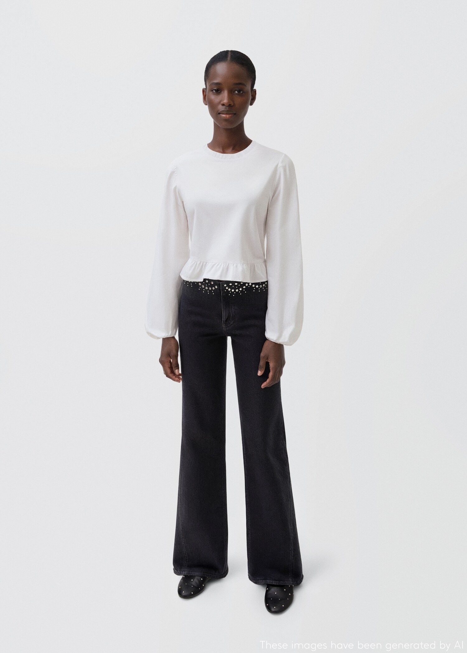Ruffled cotton shirt - General plane