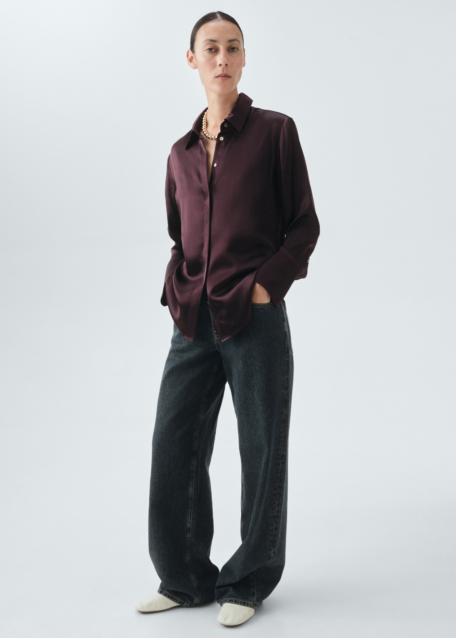 Chemise 100 % soie satinée - Plan général