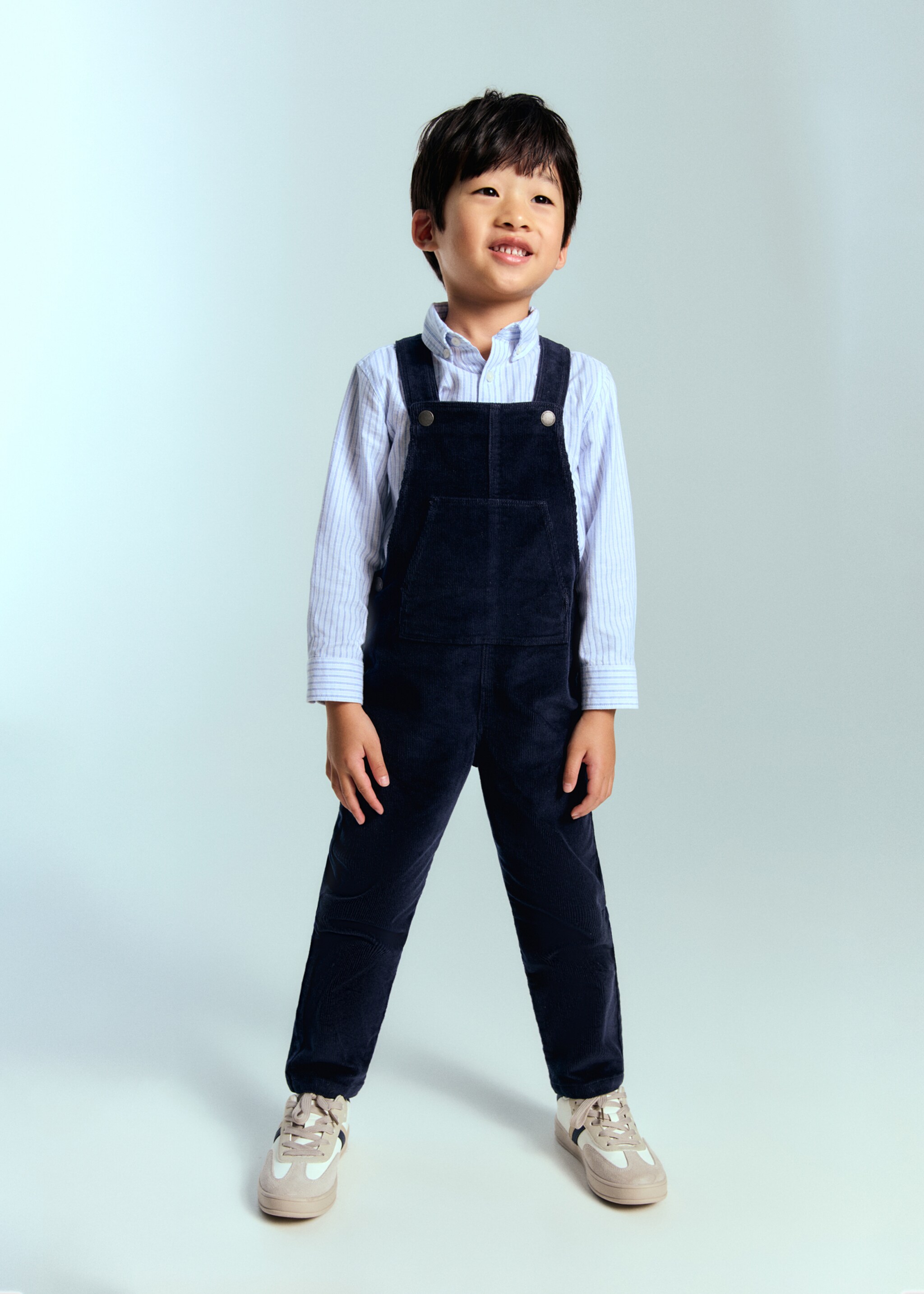 Long corduroy dungarees - General plane, Navy. Ref: 17066726-00.