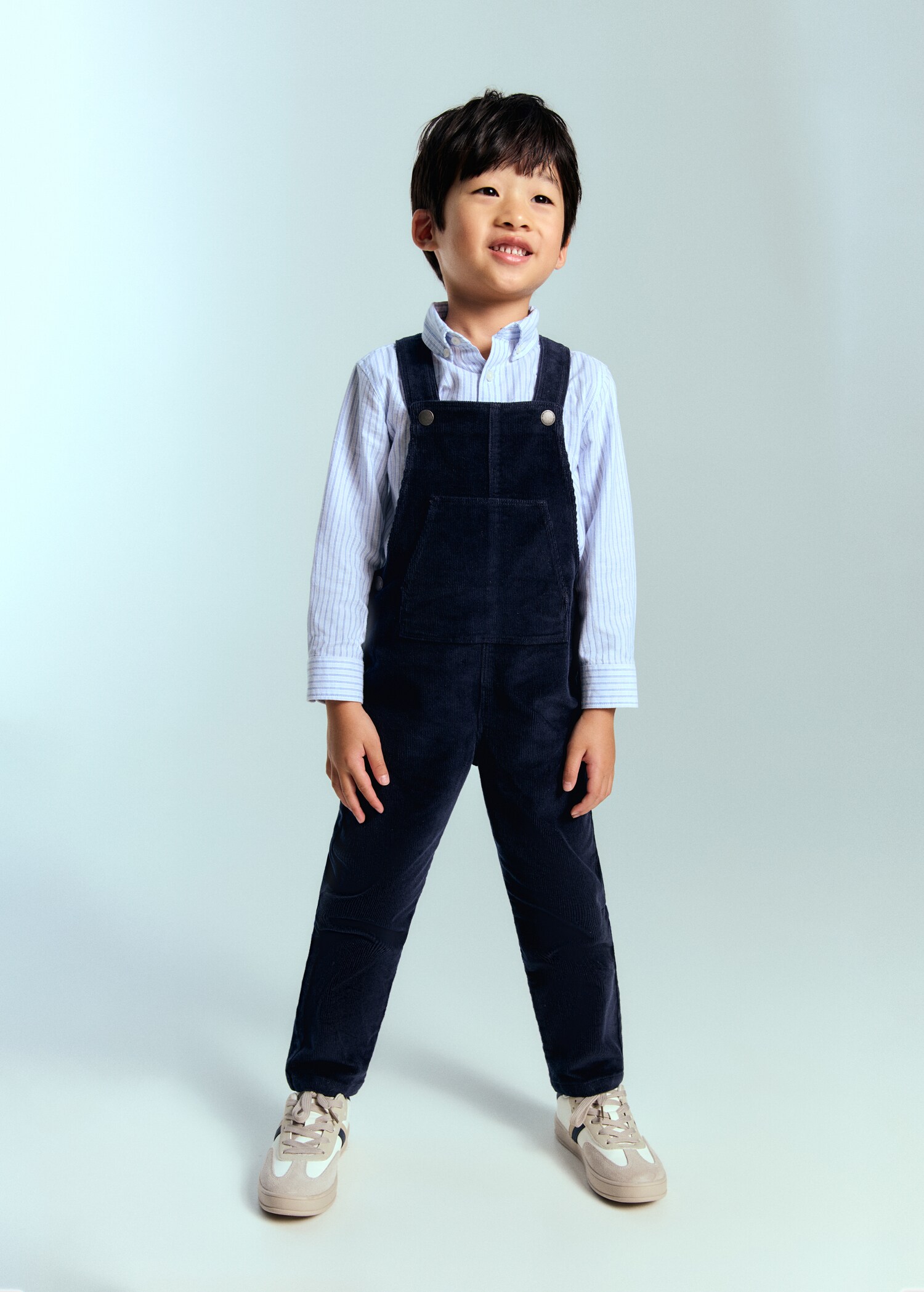 Long corduroy dungarees - General plane