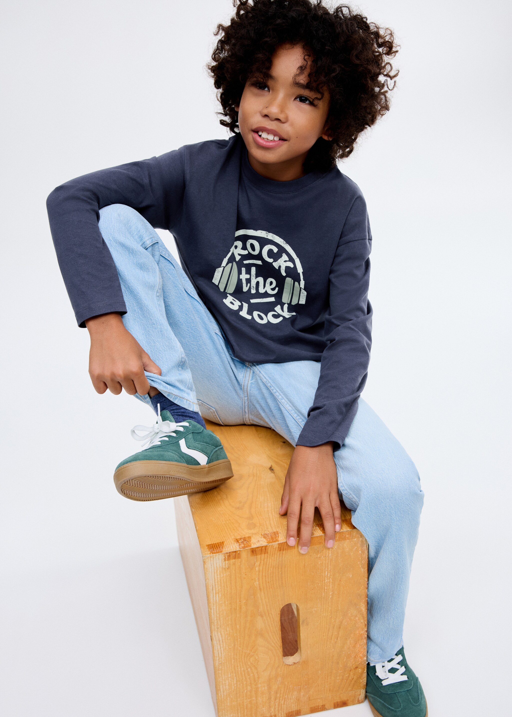 Printed long sleeve t-shirt - General plane, Navy. Ref: 17066728-00.