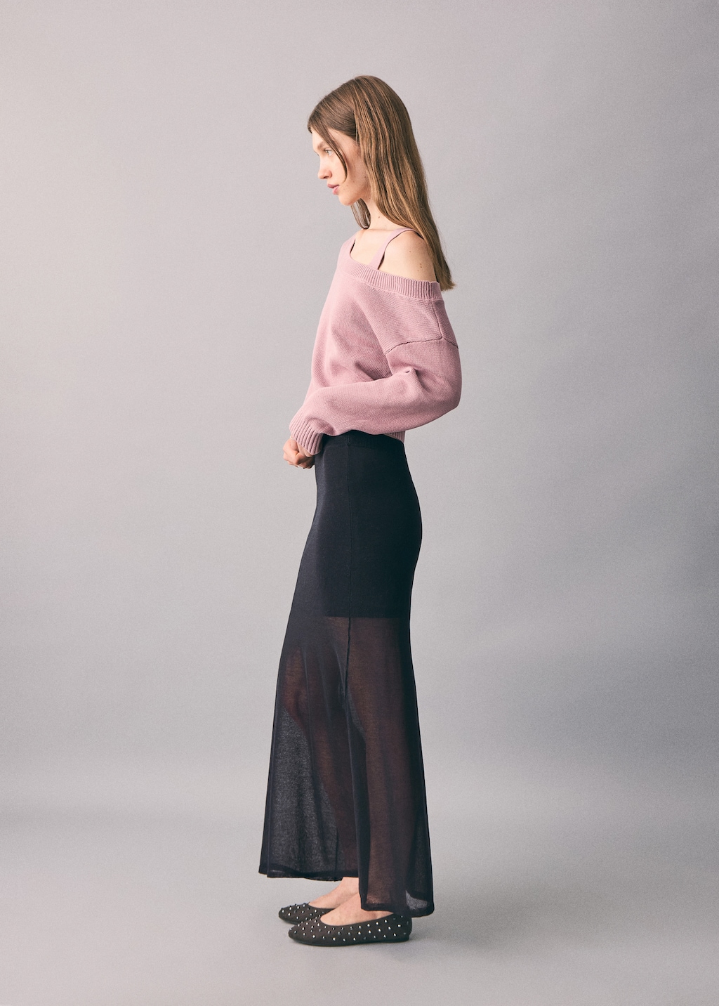 Long semi-transparent skirt