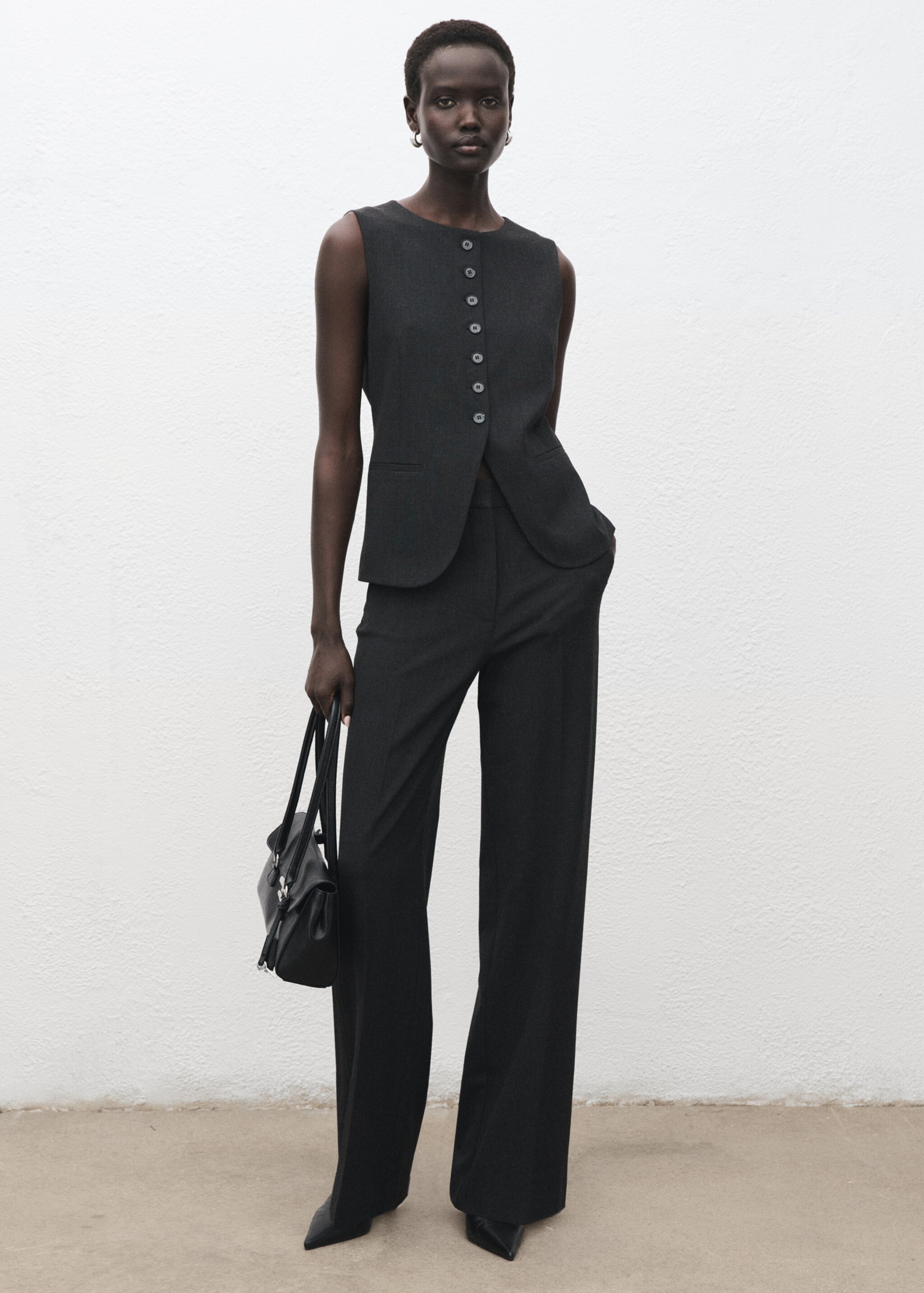 Round-neck suit waistcoat - General plane, Grey. Ref: 17067140-00.