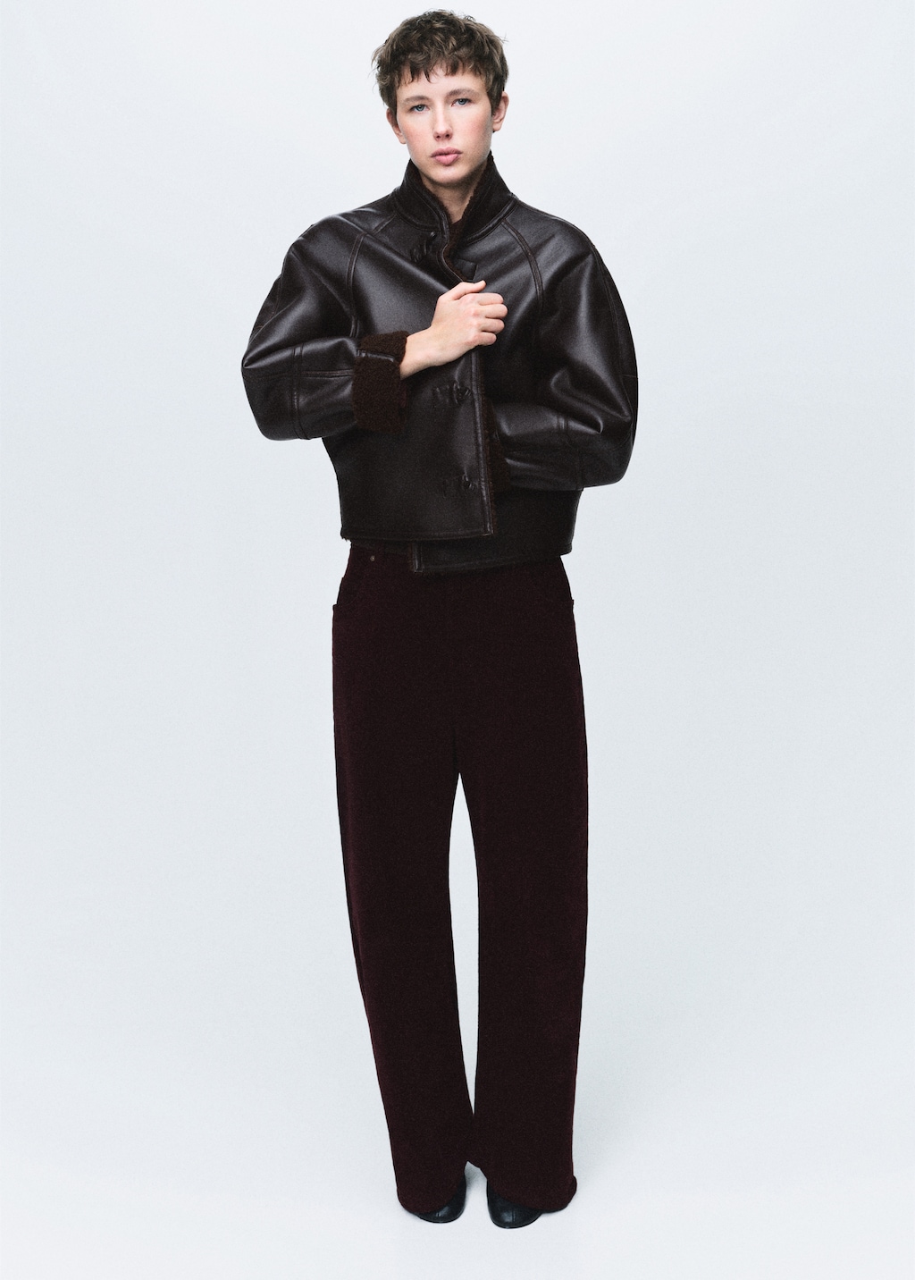 Shearling-effect reversible jacket