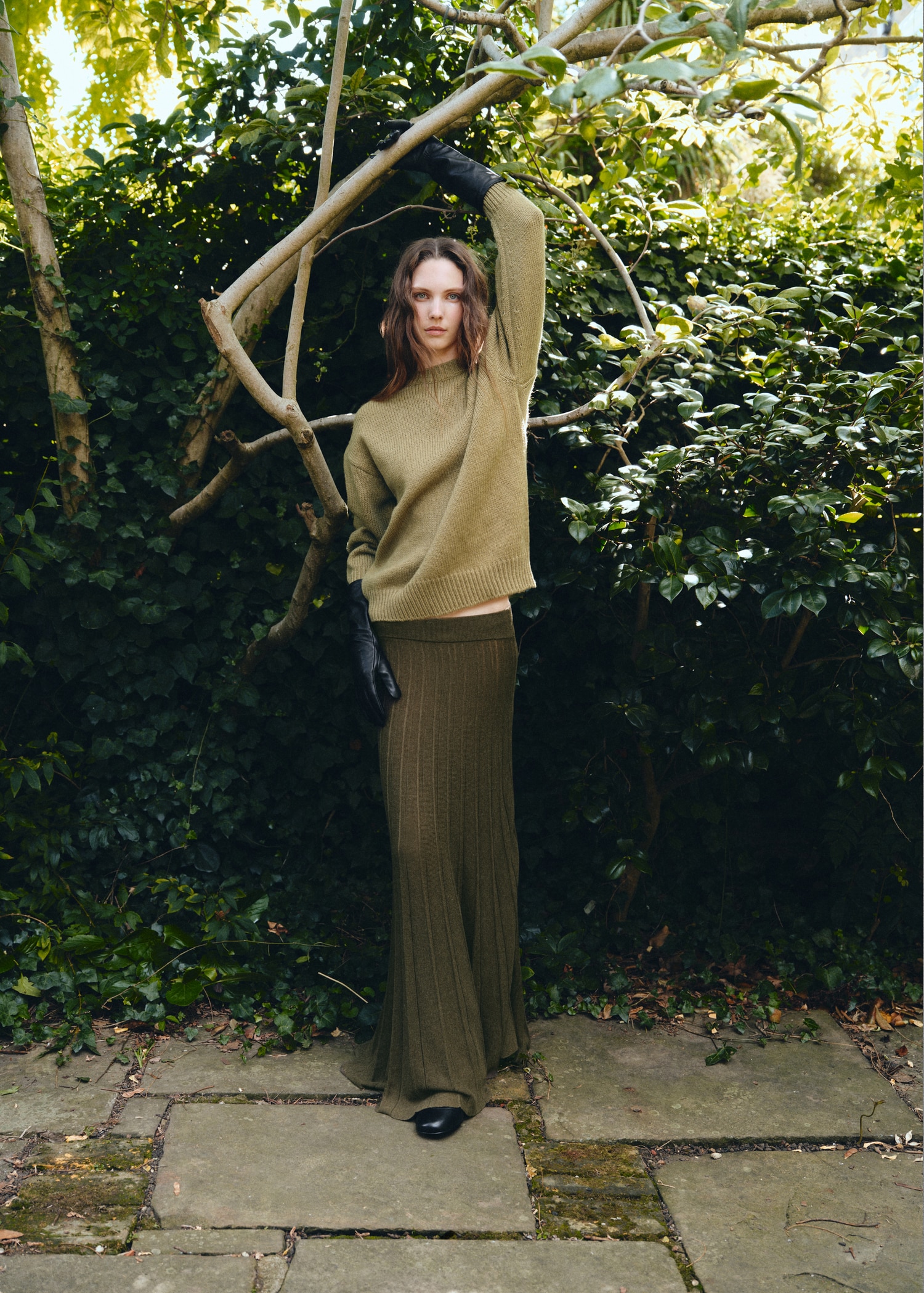 Gonna plissettata maglia Donna MANGO Italia - Main Image