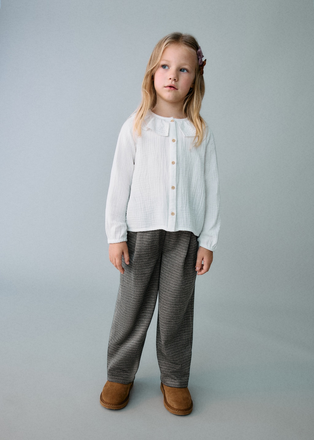 Houndstooth print straight pants