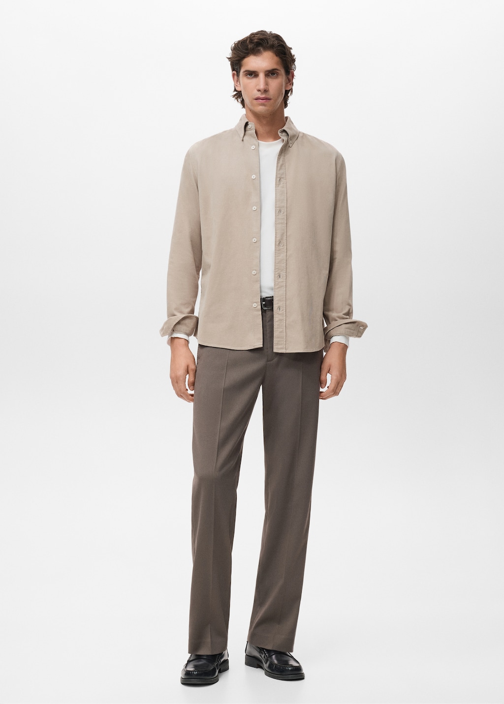 Classic-fit micro-corduroy shirt