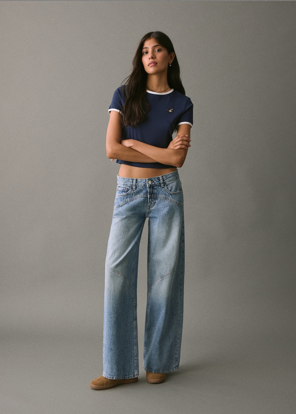 Embroidered cotton T-shirt