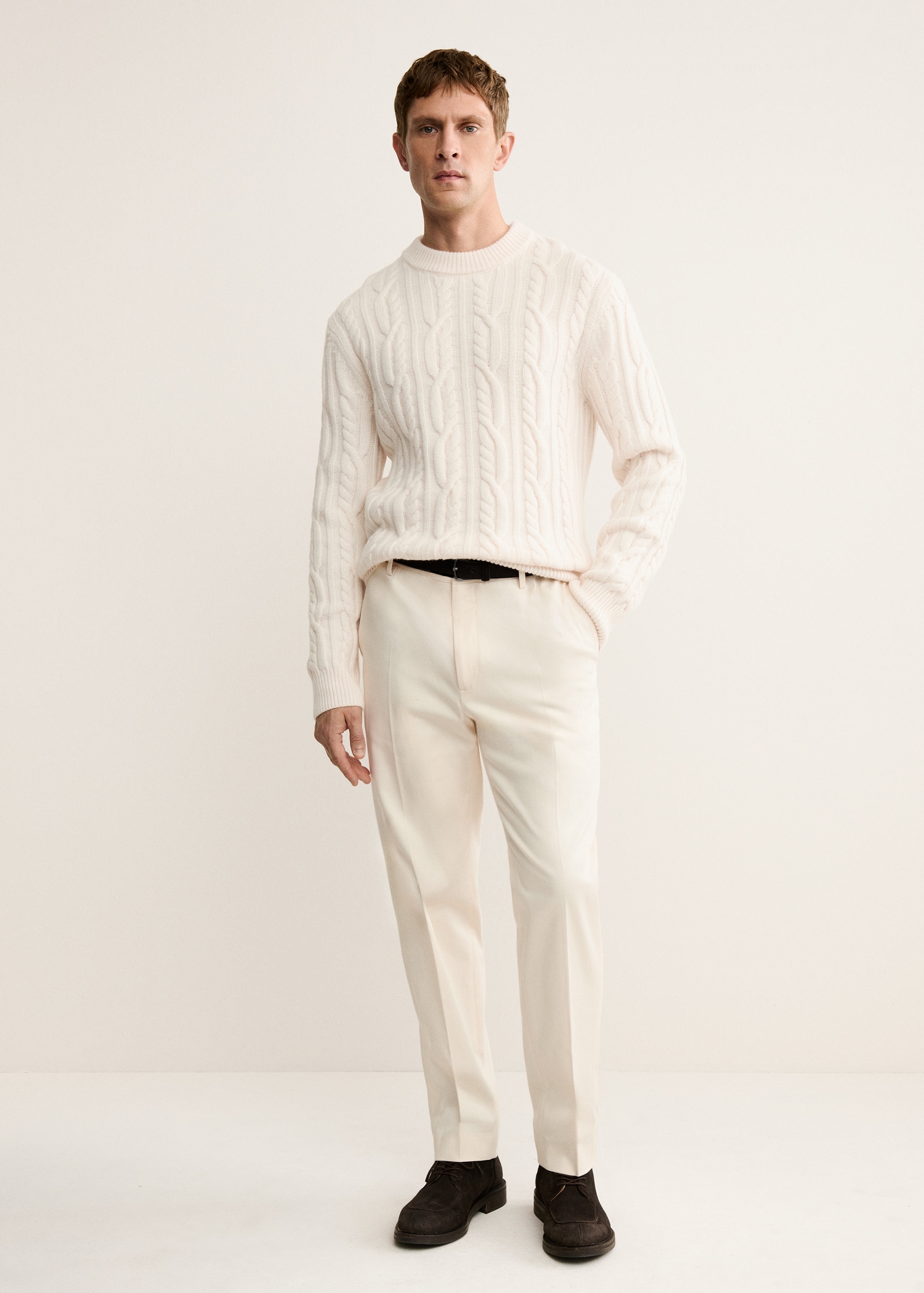 100% wool braided sweater - General plane