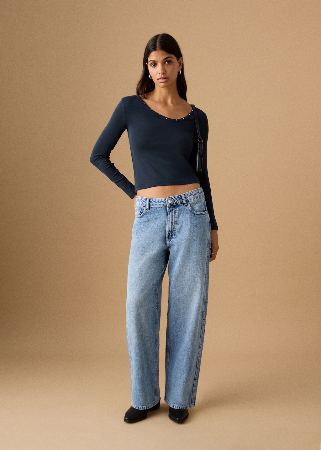Mid-rise balloon jeans