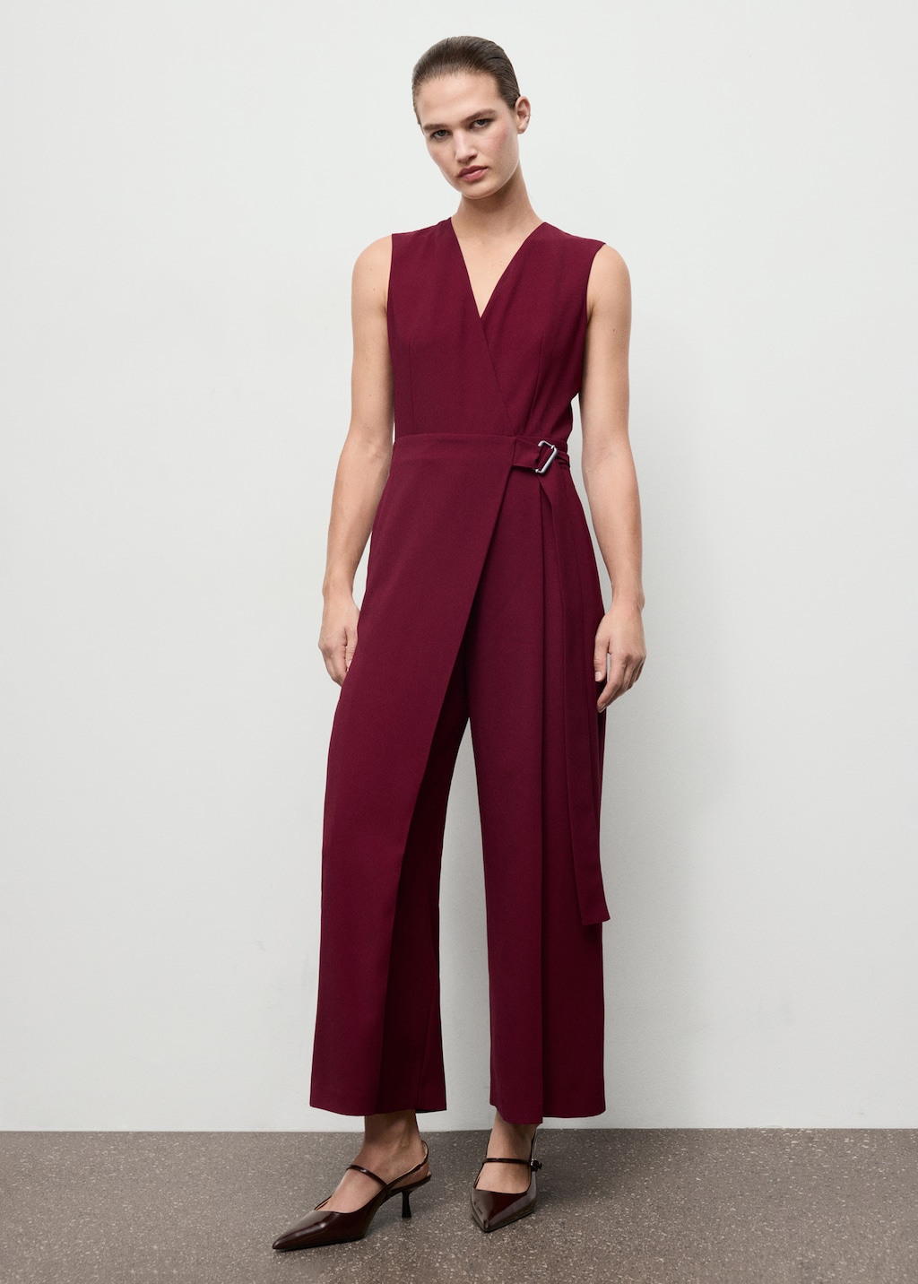 Mango Belt wrap jumpsuit