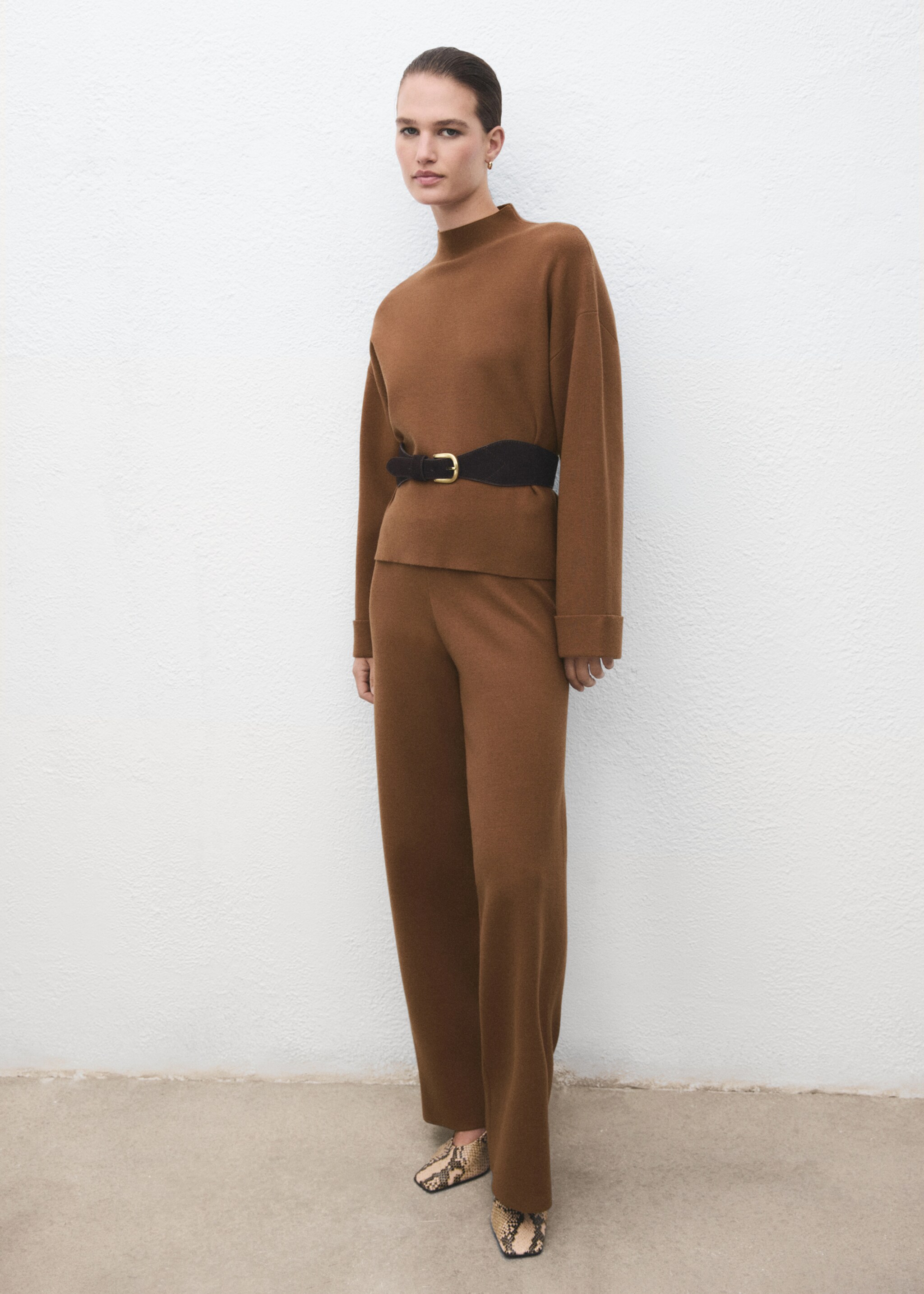 High collar sweater - General plane, Caramel. Ref: 17068639-00.