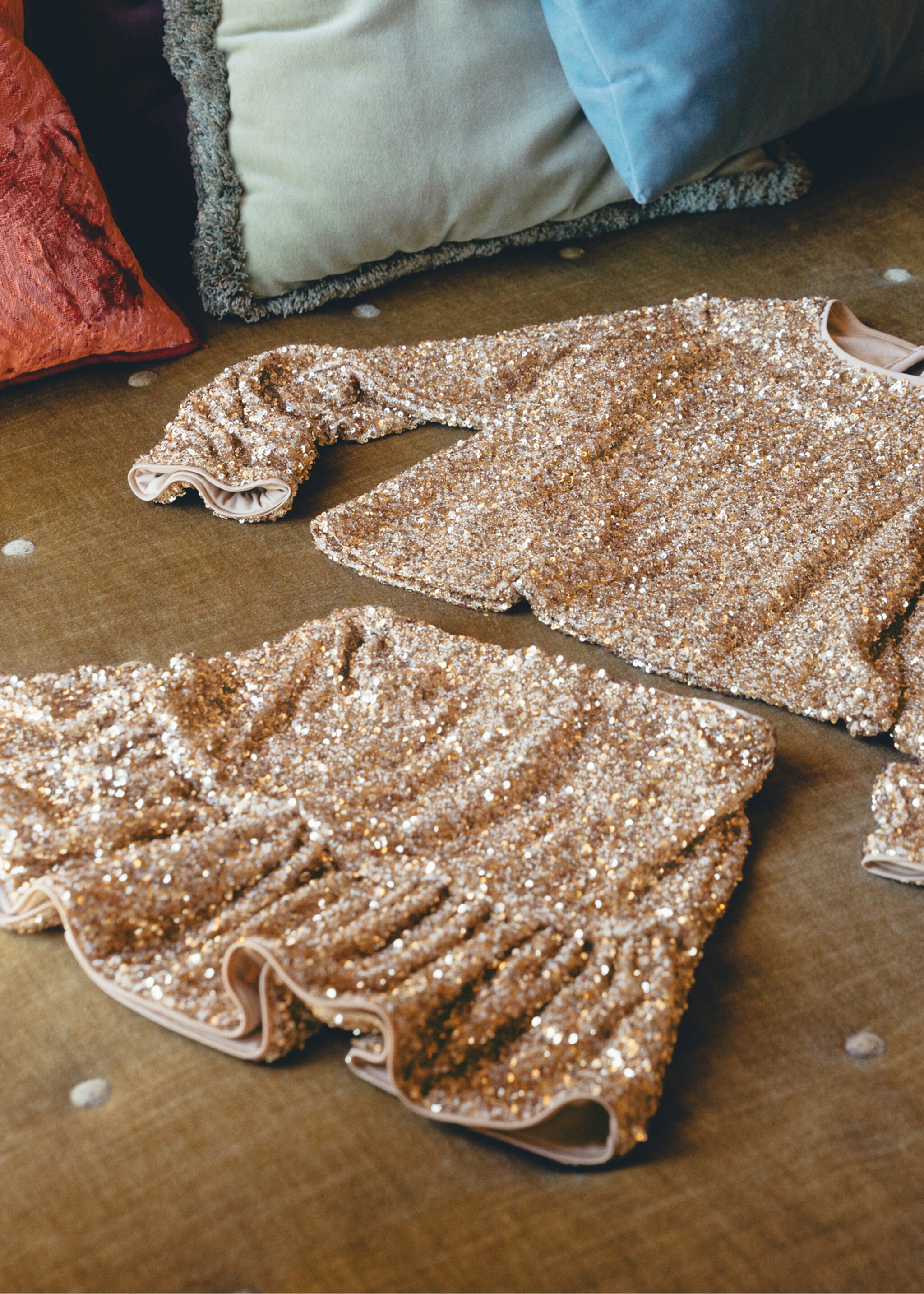 Sequin blouse - General plane, Gold. Ref: 17069097-00.