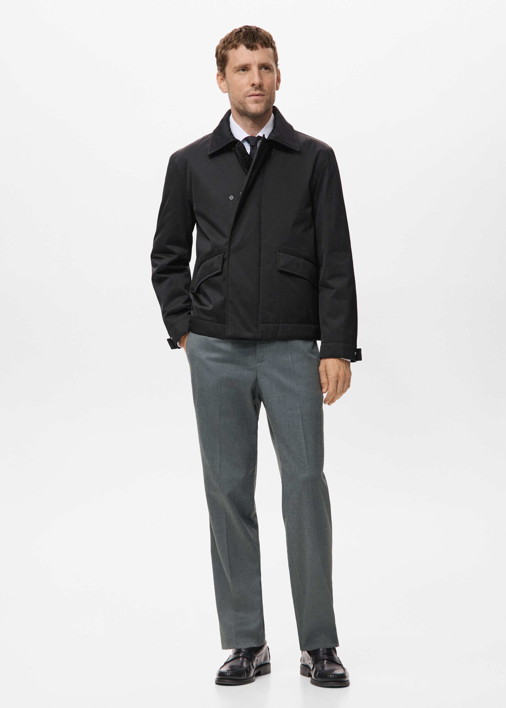 Chaqueta water repellent bolsillos - Plano general, Negro. Ref: 17069205-00.