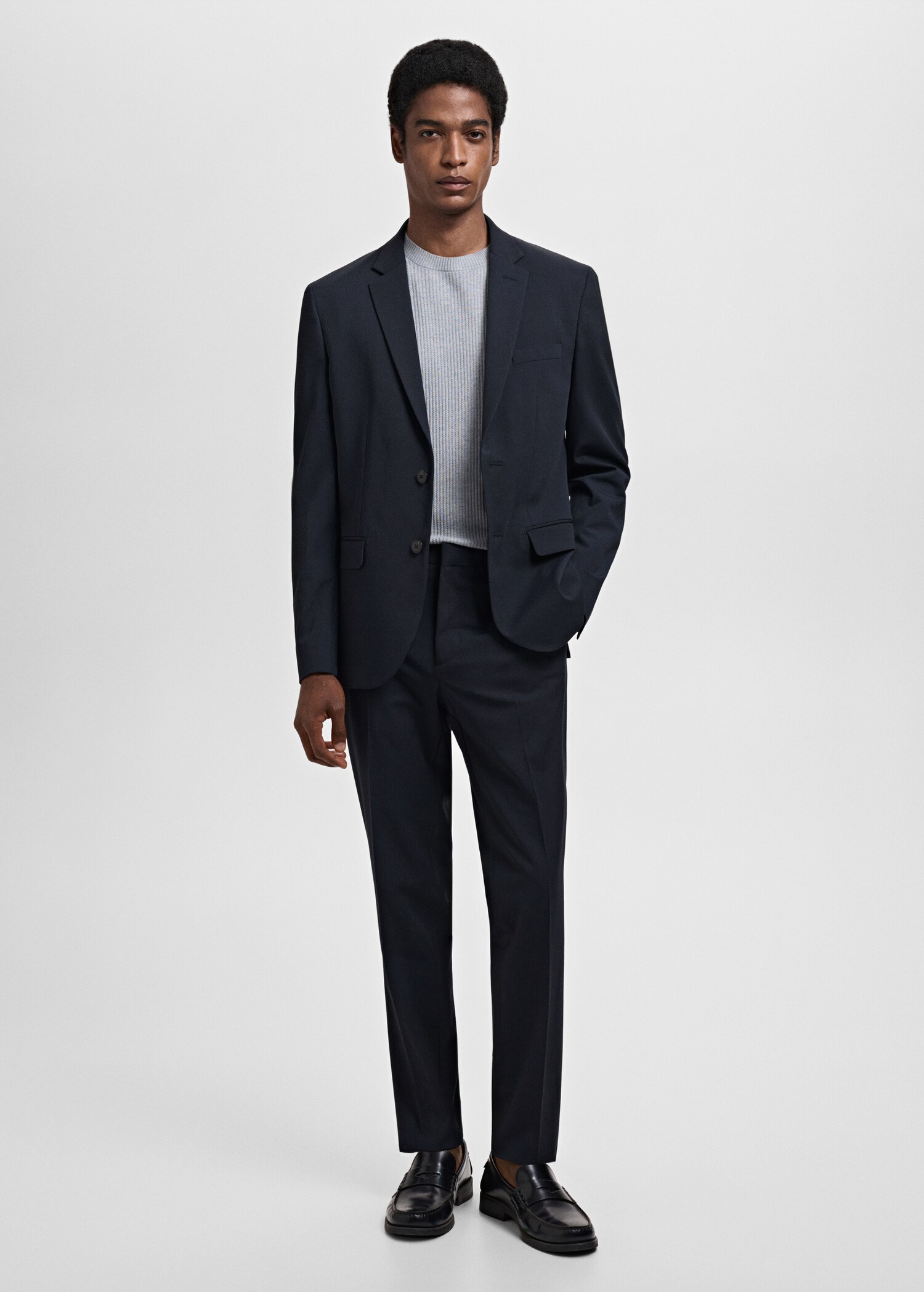 Super Slim Fit-Anzughose aus Stretchstoff - Allgemeine Ansicht