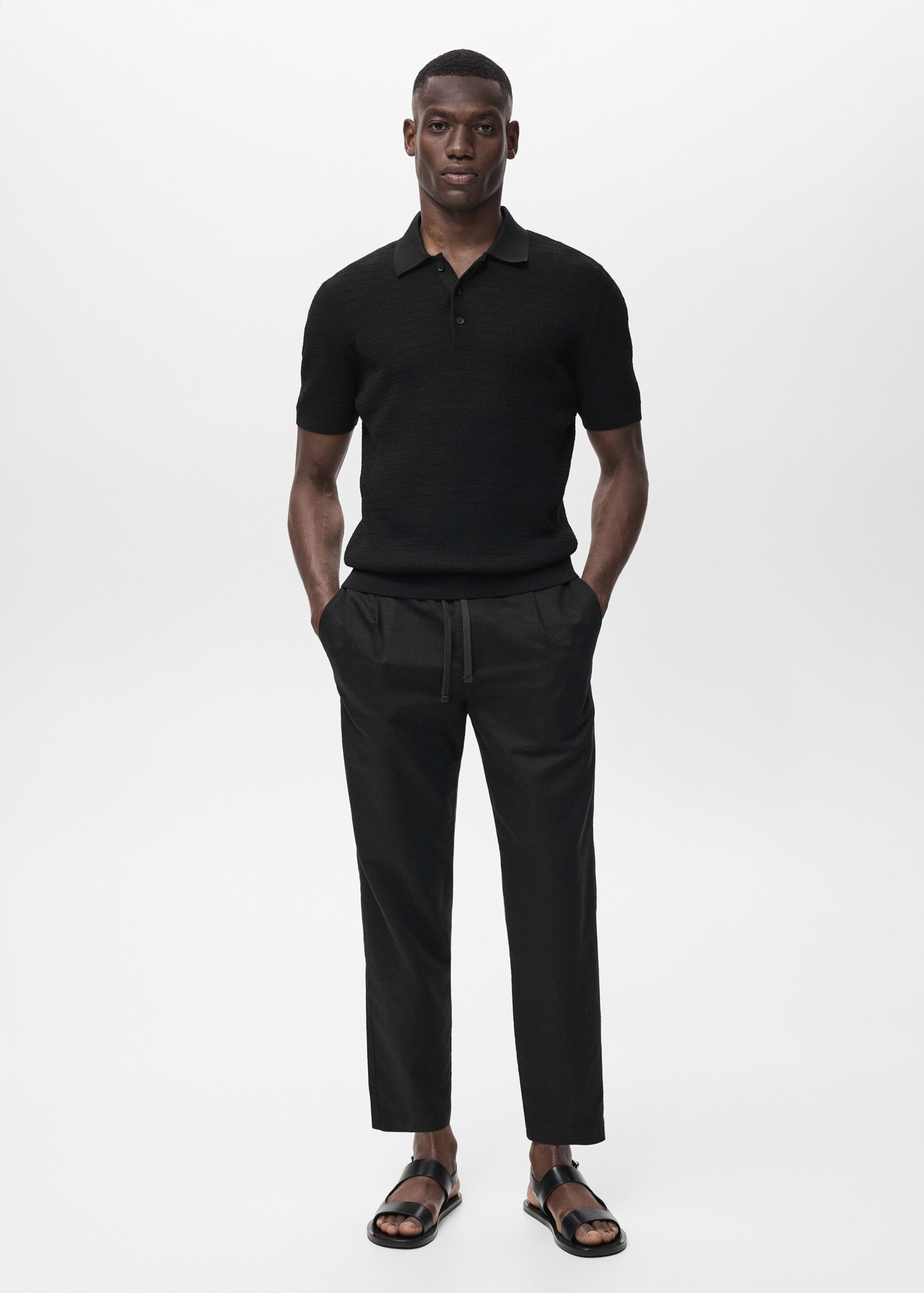 Pantalon slim fit lin cordon - Plan général