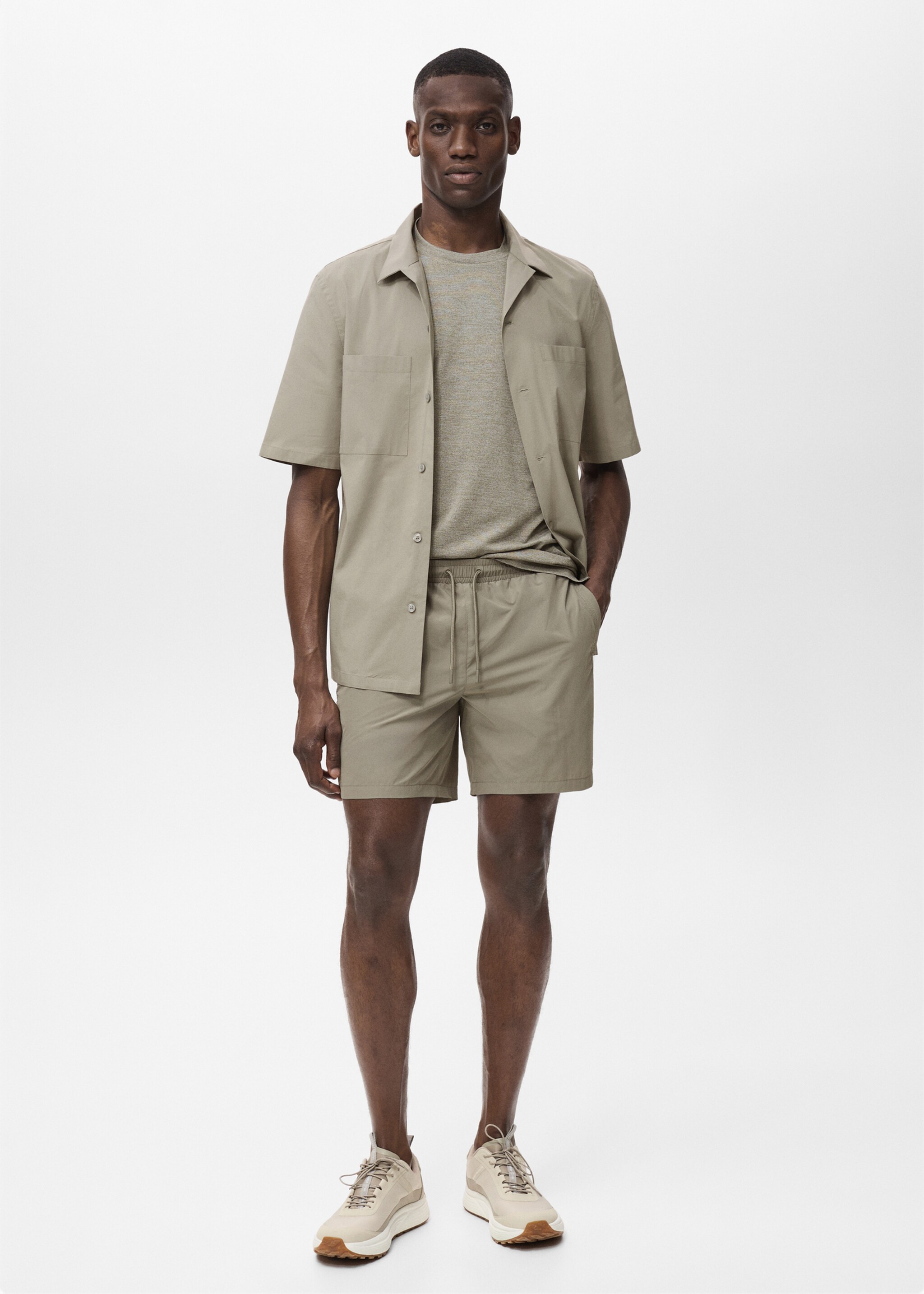 Swimsuit with zip pockets - General plane, Khaki. Ref: 17071146-00.