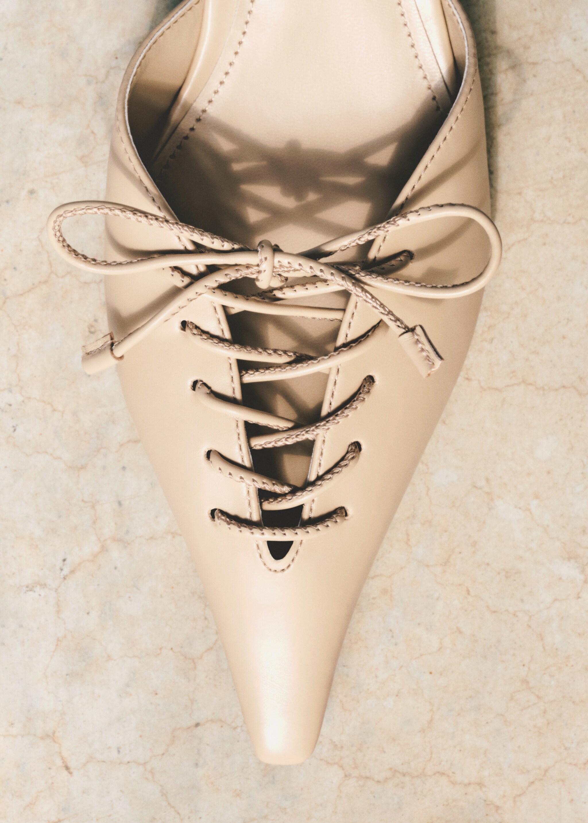 Chaussures à talons lacées - Plan général, Nude. Ref: 17071173-00.