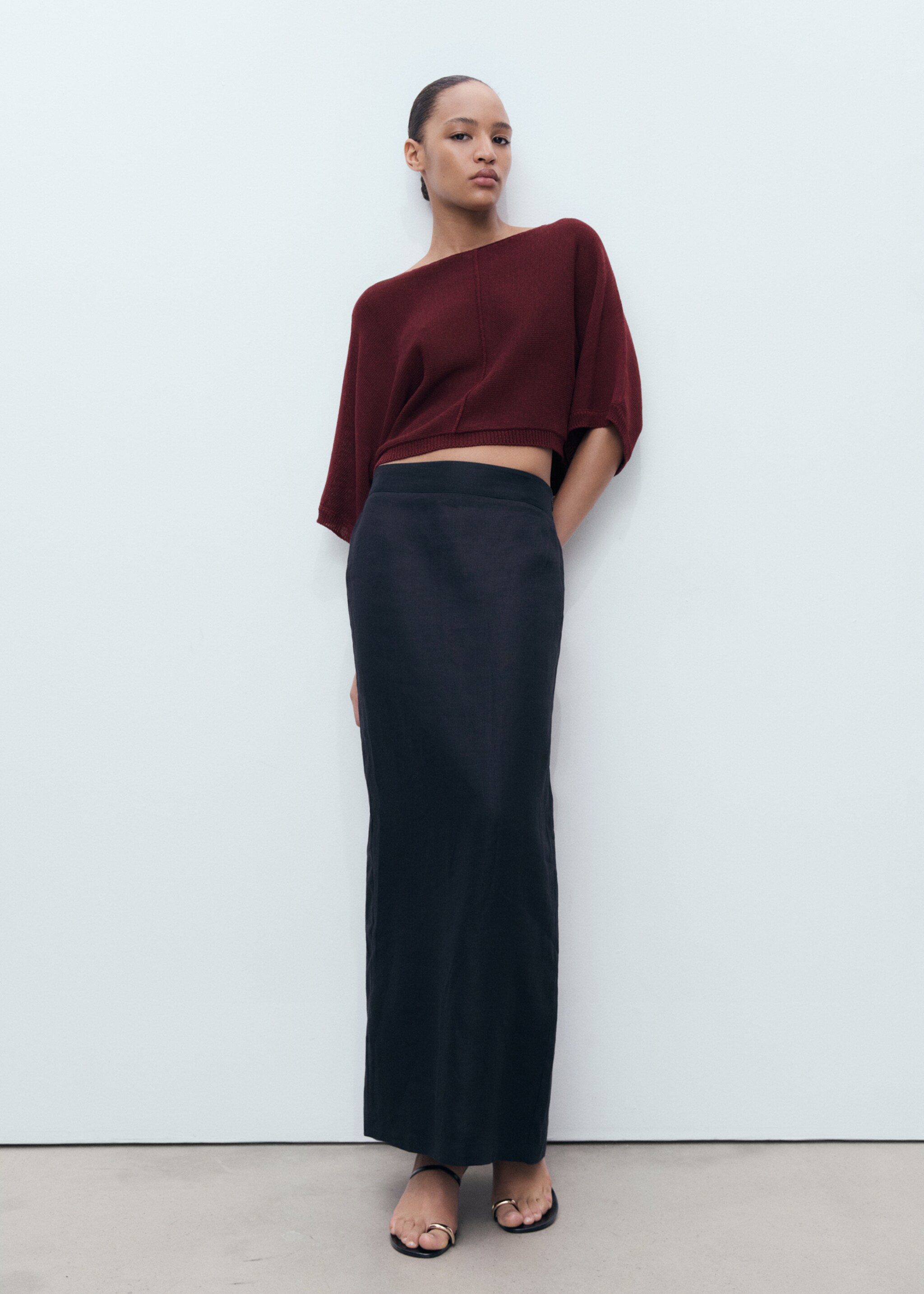 Oversized fine-knit sweater - General plane
