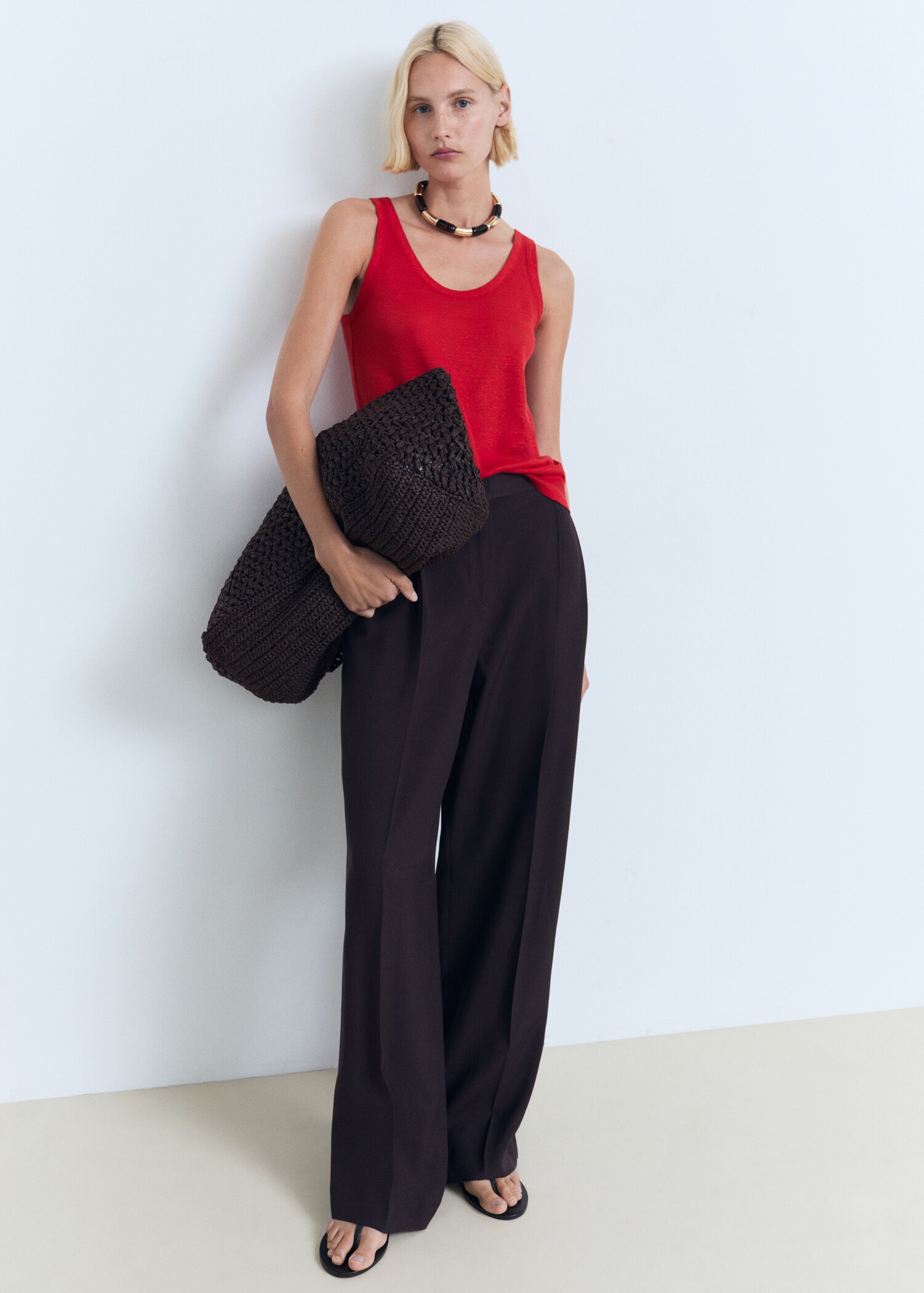 Strap linen top - General plane