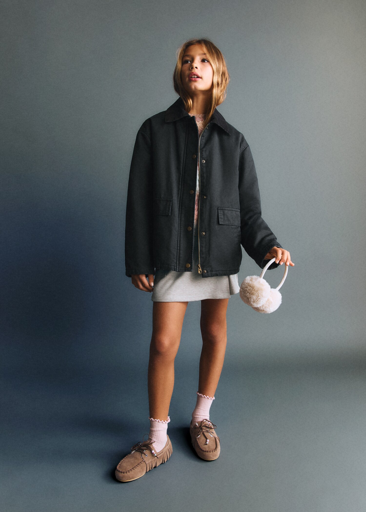 Waxed-effect parka - General plane