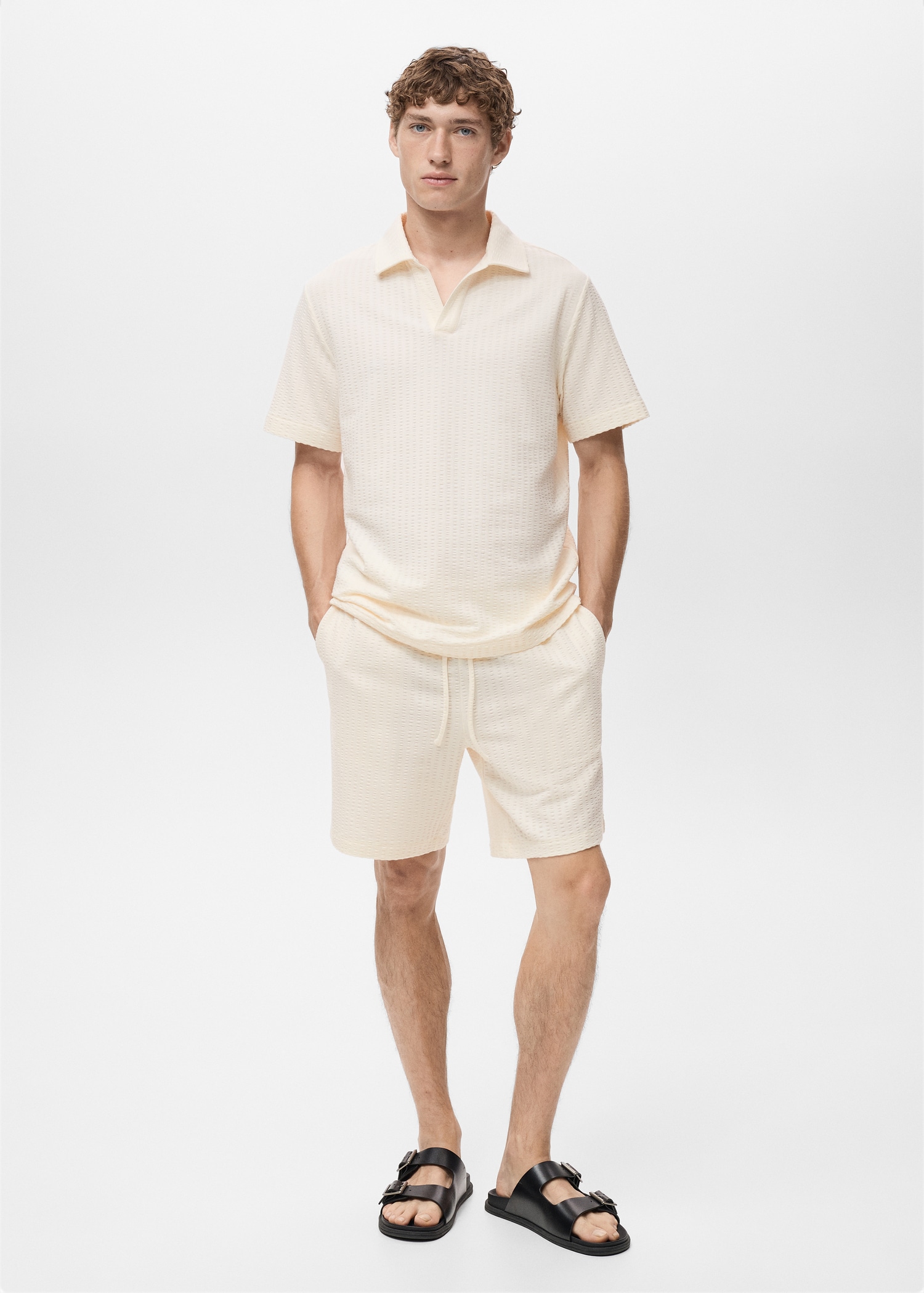 Bermudas algodón seersucker cordón - Plano general